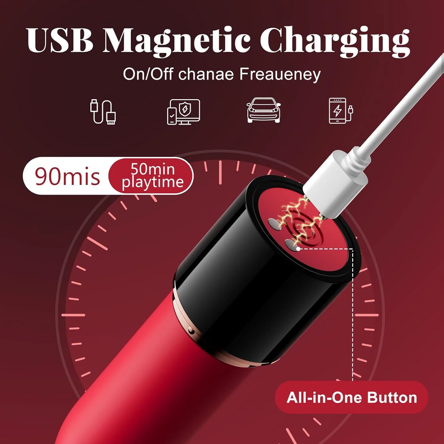 VelvetSwitch Lipstick Vibrator 10 Modes Waterproof Rechargeable - Image 6