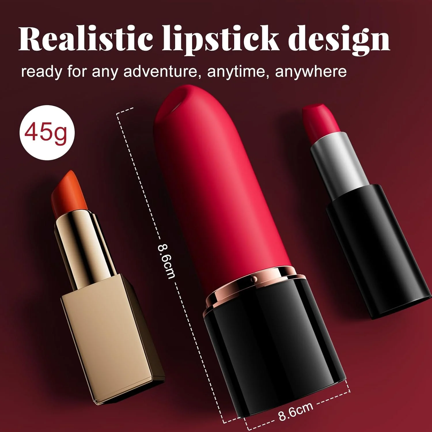 VelvetSwitch Lipstick Vibrator 10 Modes Waterproof Rechargeable - Image 7