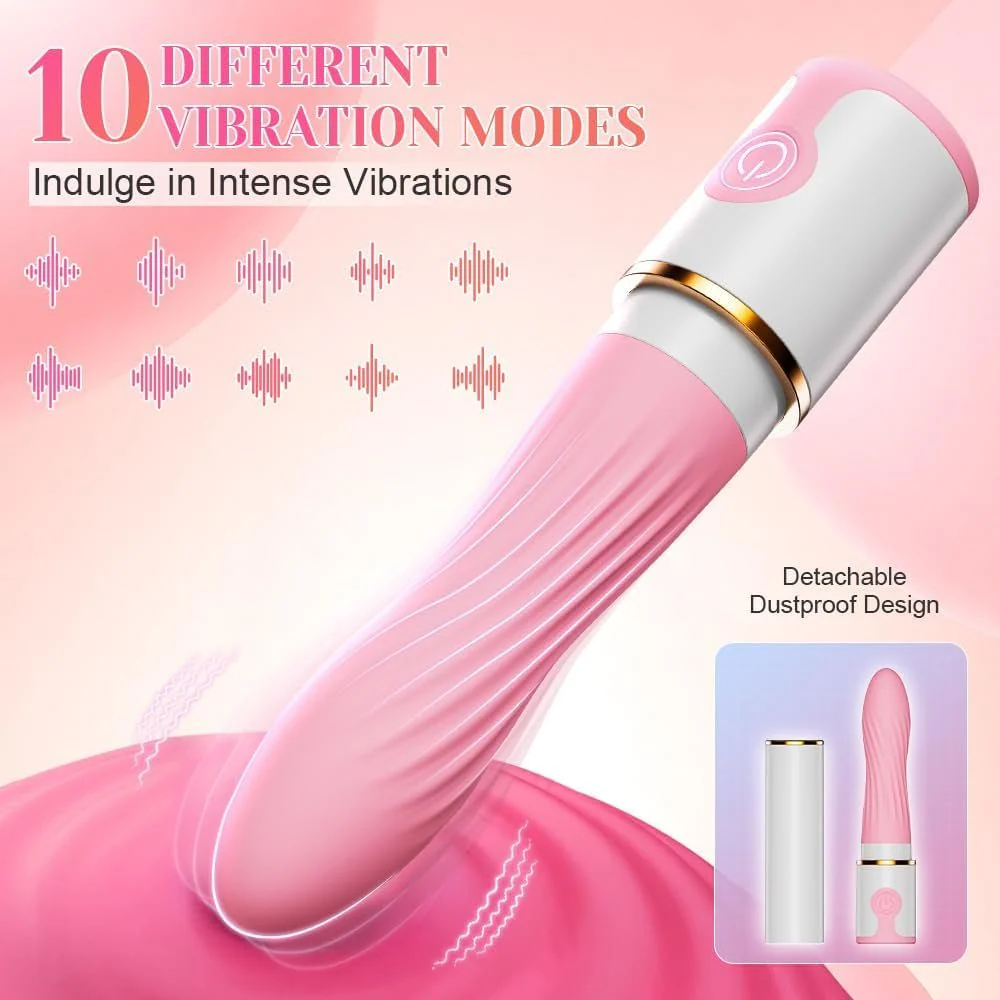 SecretLuxe Lipstick Bullet Vibrator 10 Modes Quiet Rechargeable - Image 2