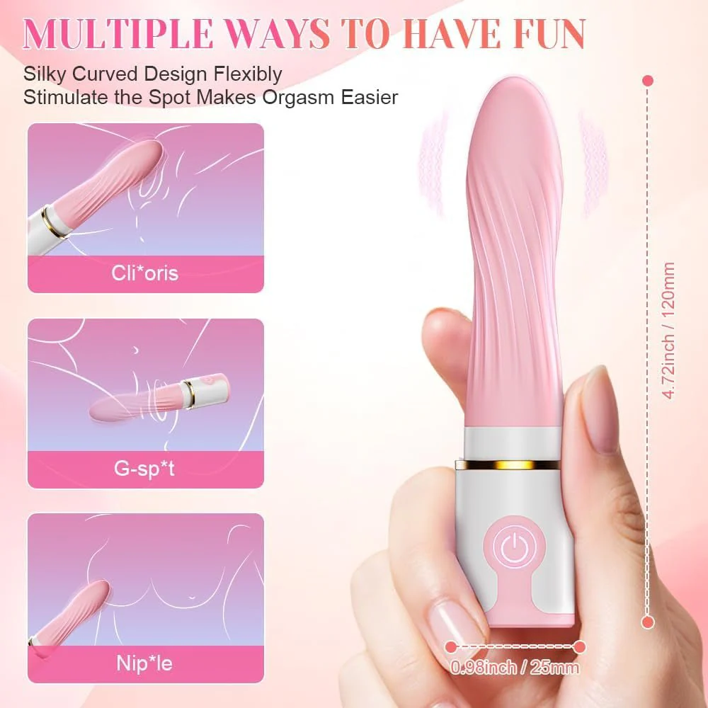 SecretLuxe Lipstick Bullet Vibrator 10 Modes Quiet Rechargeable - Image 4