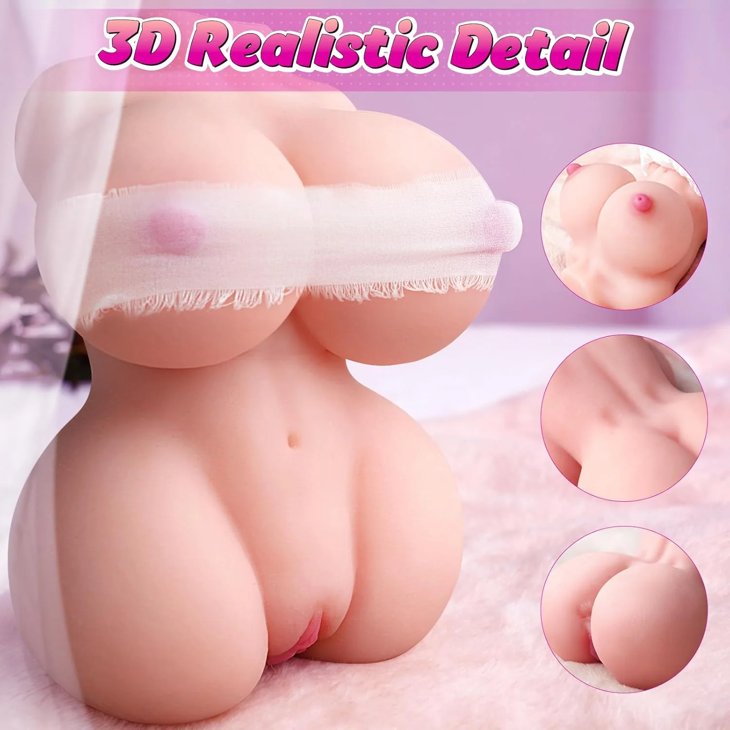 LumeAngel : Mini Sex Doll for Men | 1.8lb Pocket Pussy with Realistic Texture - Image 4