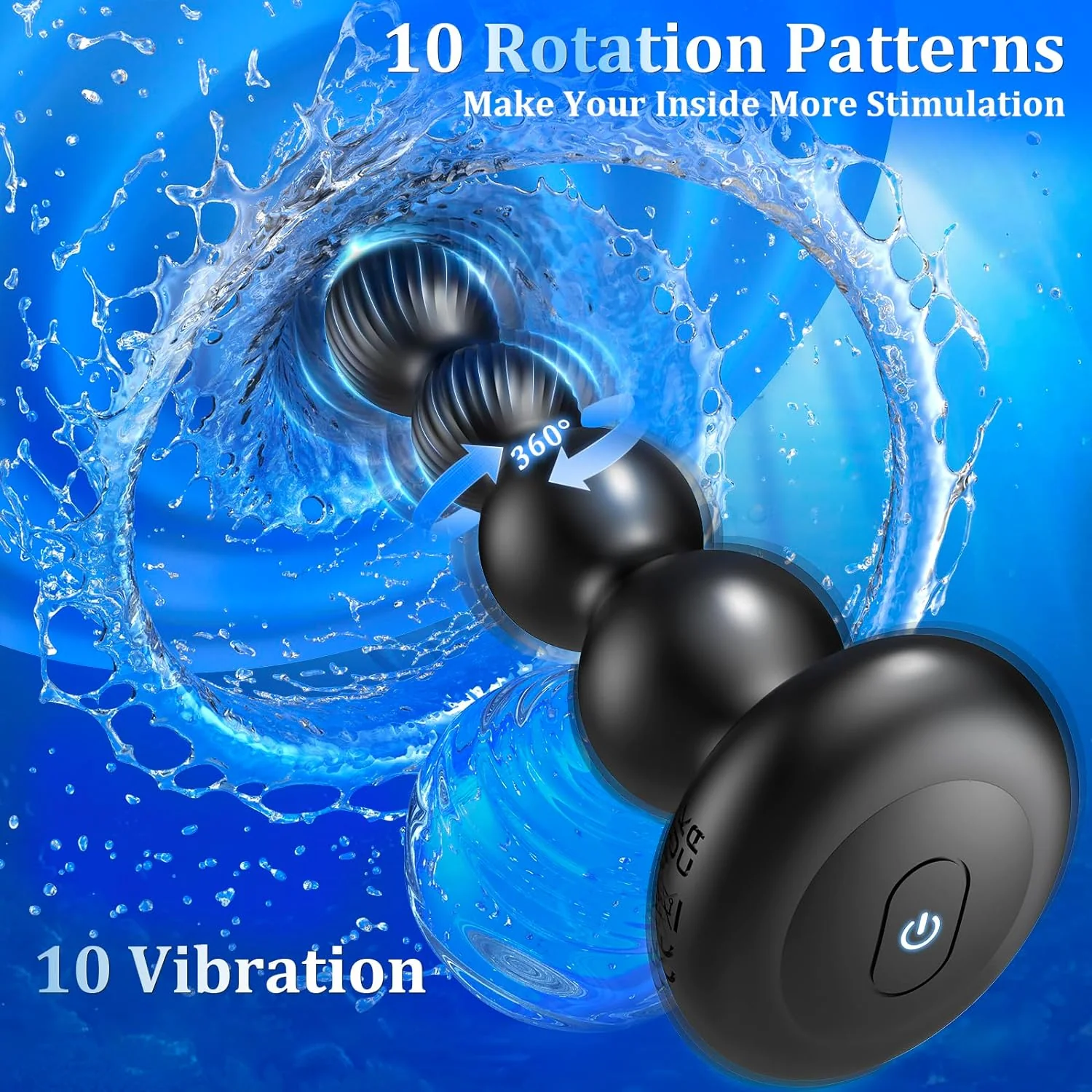 LumeWhisper Rotating Vibrating Anal Beads Wand - Image 2