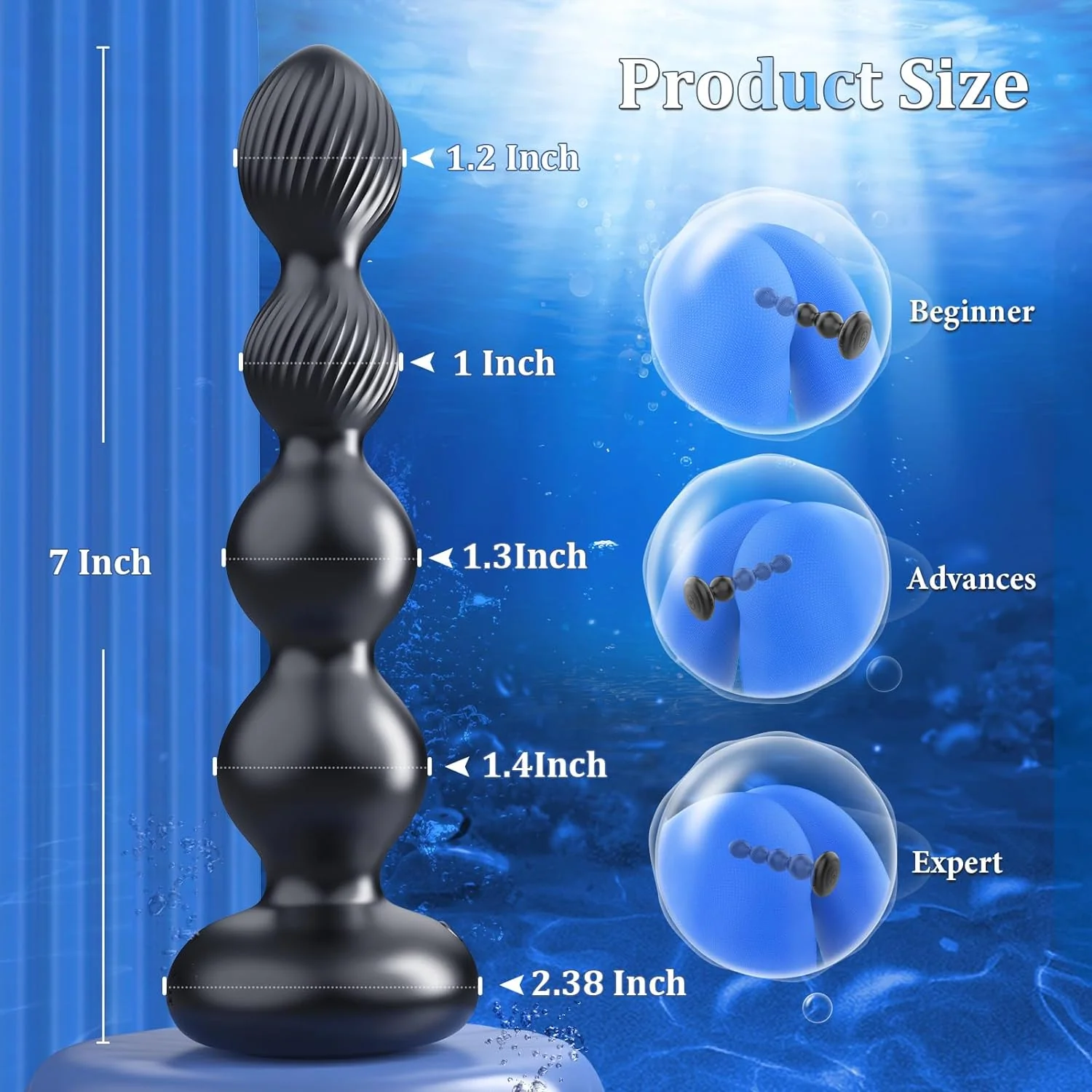 LumeWhisper Rotating Vibrating Anal Beads Wand - Image 5