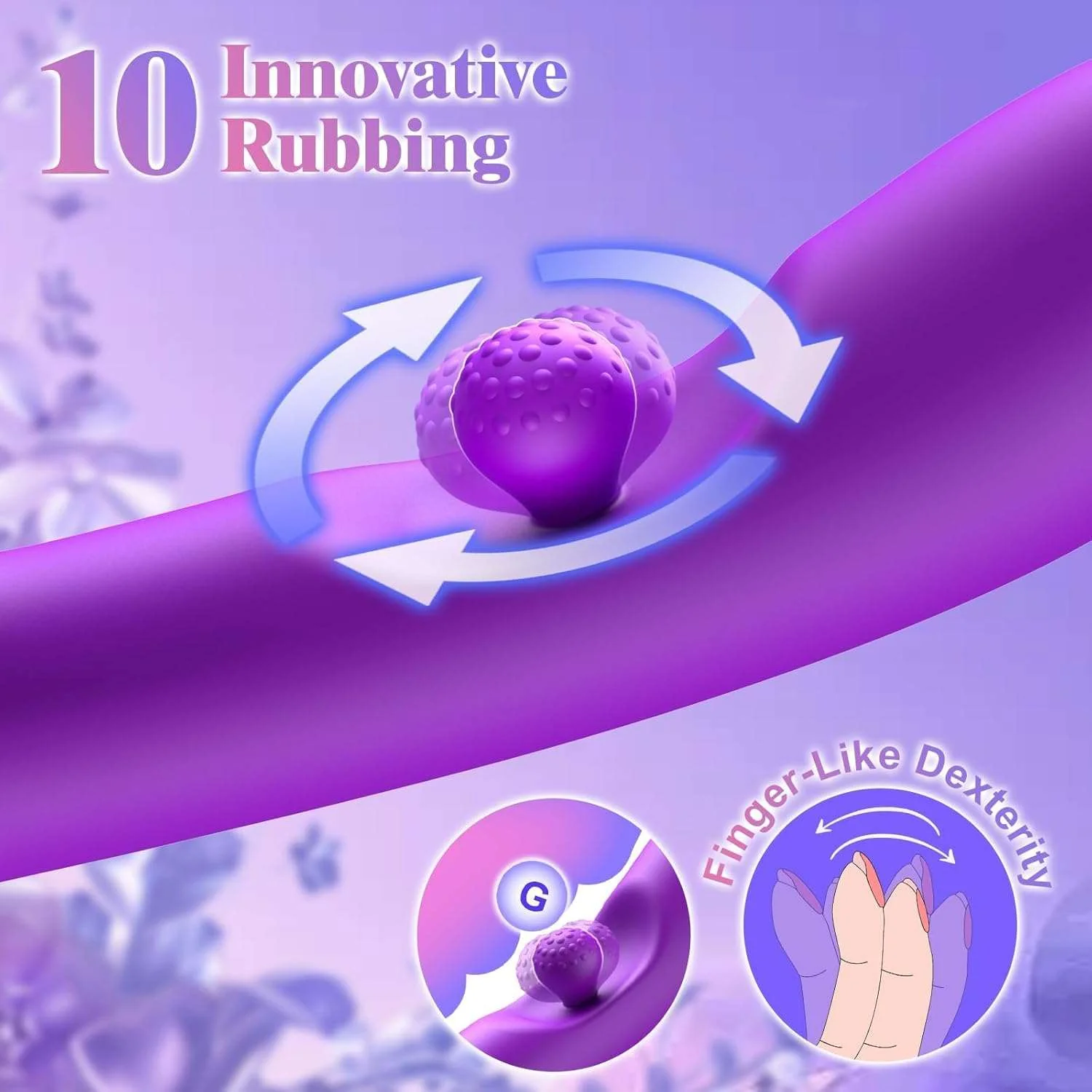 LustSpark G-Spot 360° Rotation Rabbit Dildo Vibrator - Image 3