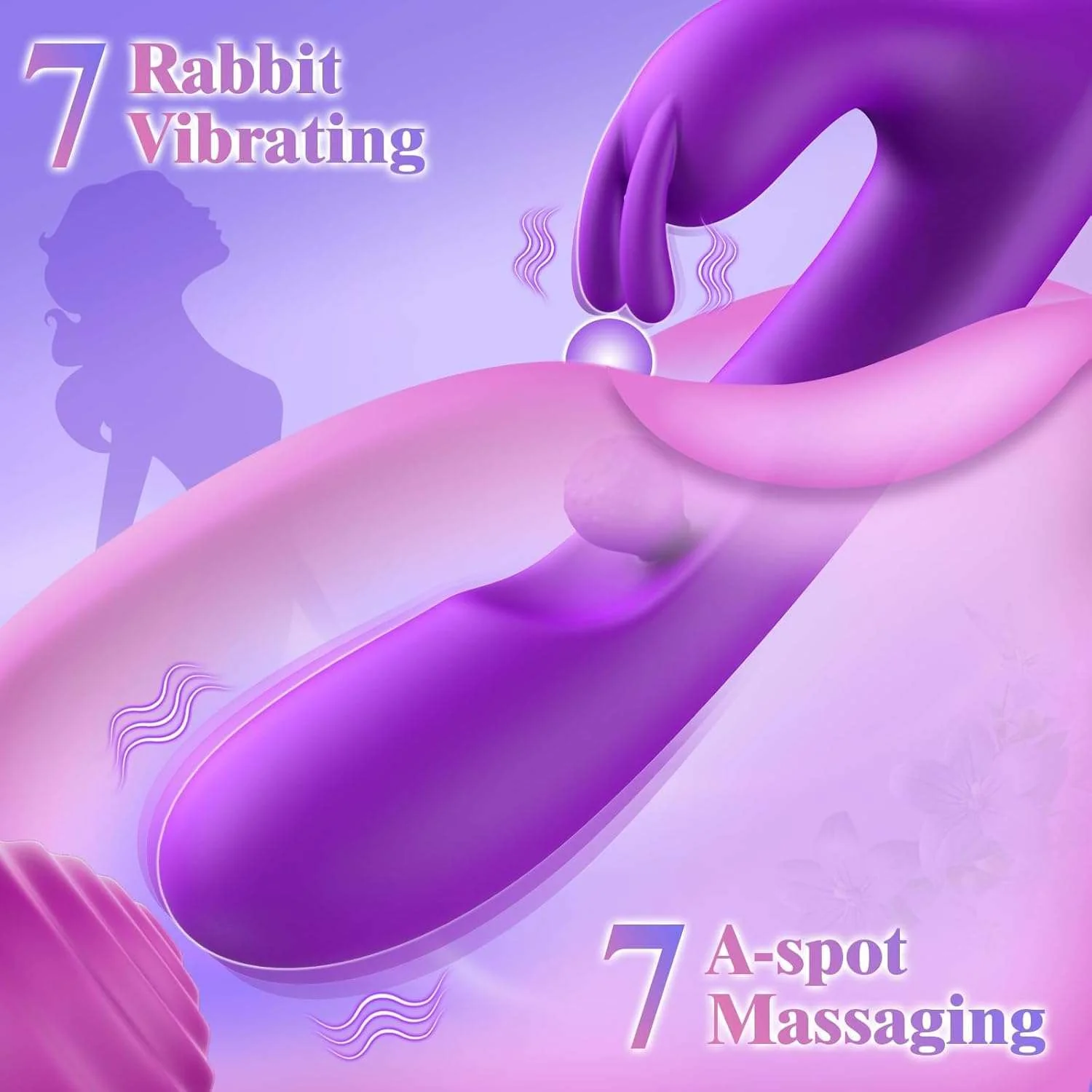 LustSpark G-Spot 360° Rotation Rabbit Dildo Vibrator - Image 4