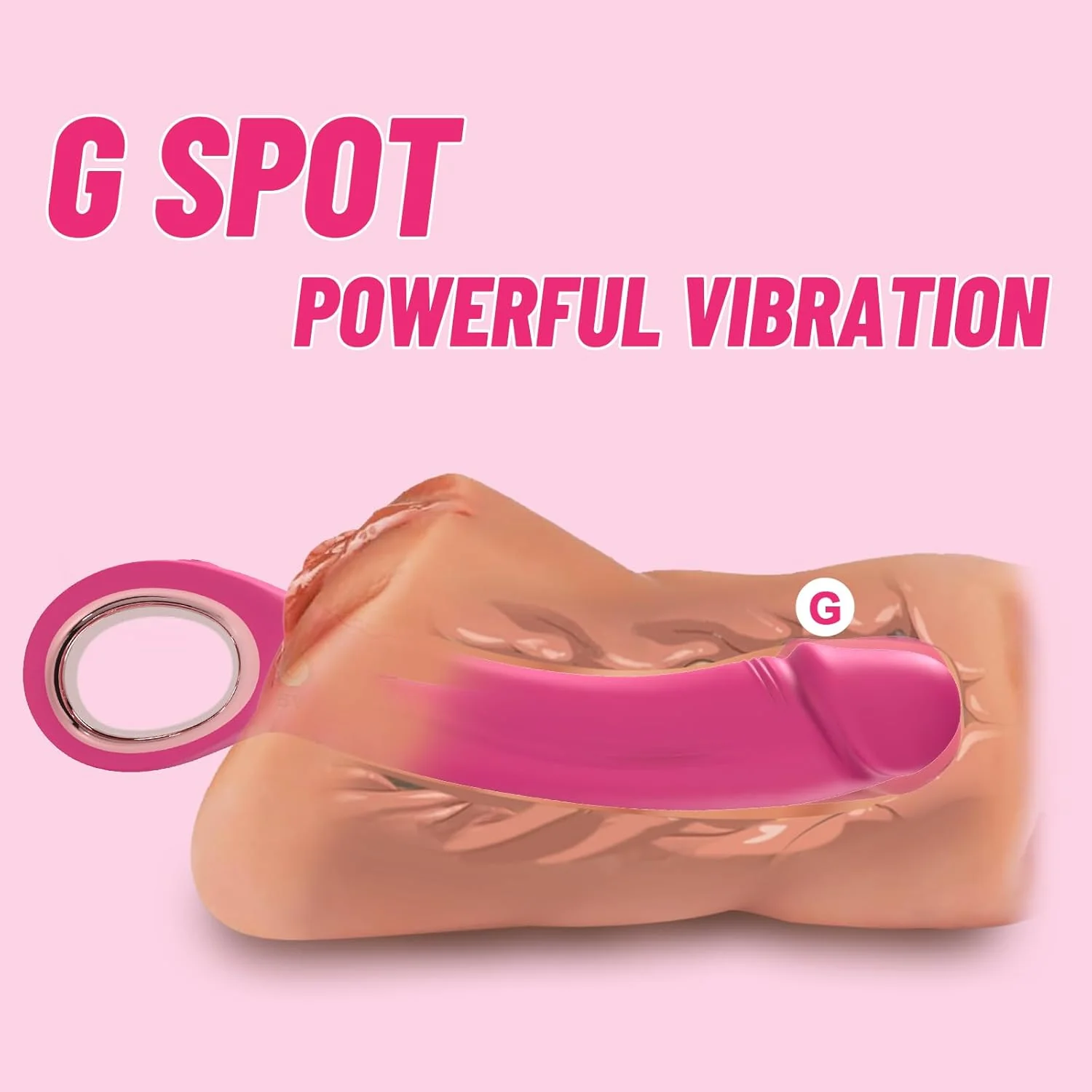 LuxePeak Ergonomic Ring Handle Dildo Vibrator - Image 2