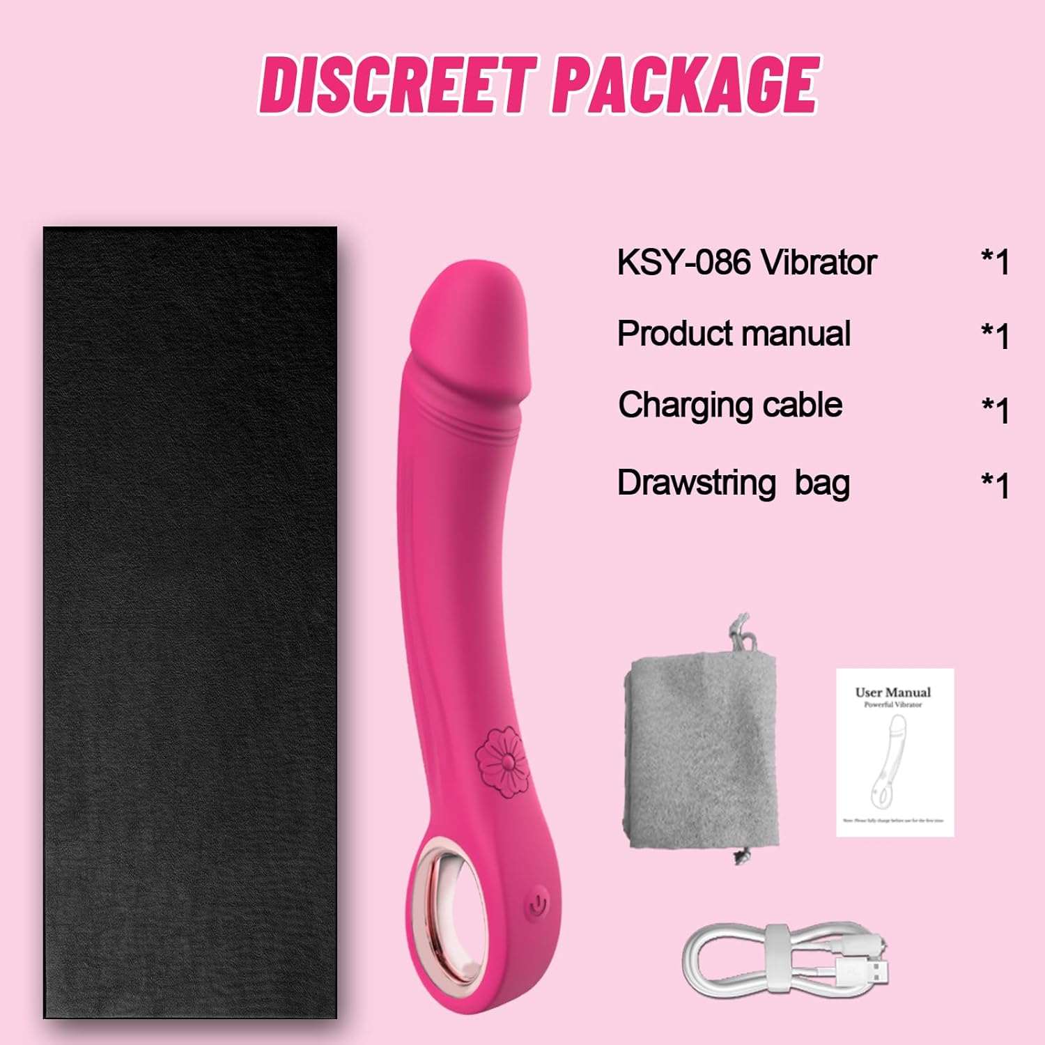 LuxePeak Ergonomic Ring Handle Dildo Vibrator - Image 5