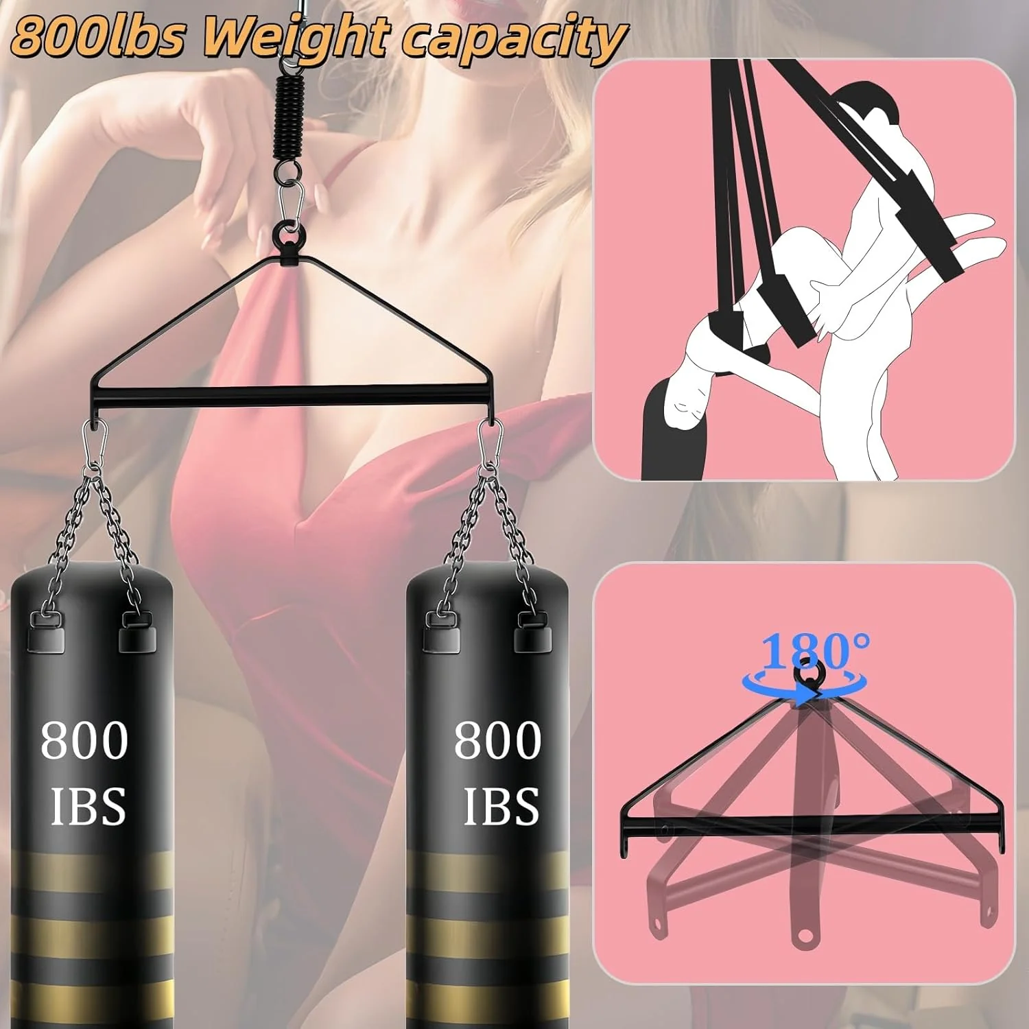 AerialisX 180° Spinning Sex Swing 800lb Ceiling - Image 3