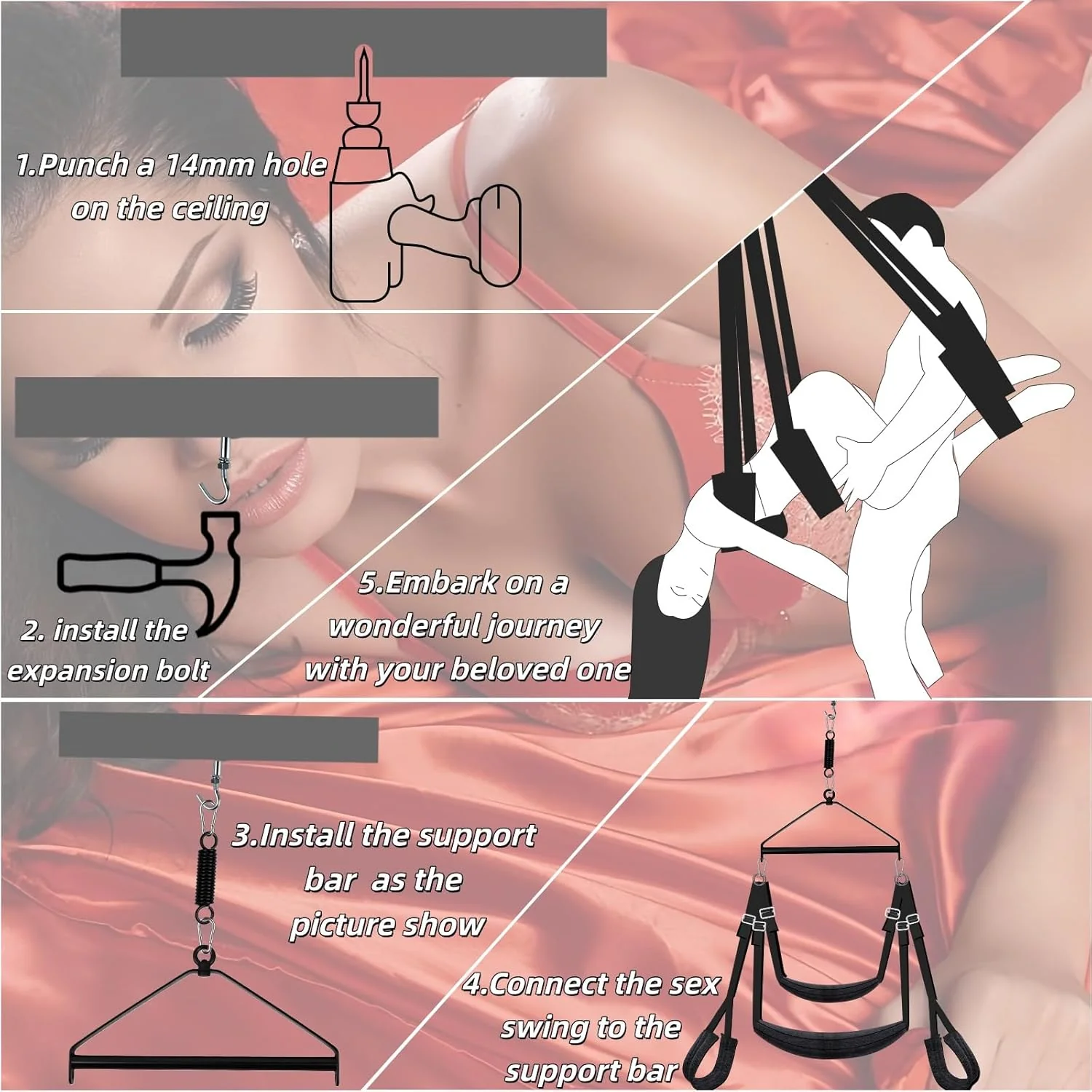AerialisX 180° Spinning Sex Swing 800lb Ceiling - Image 6