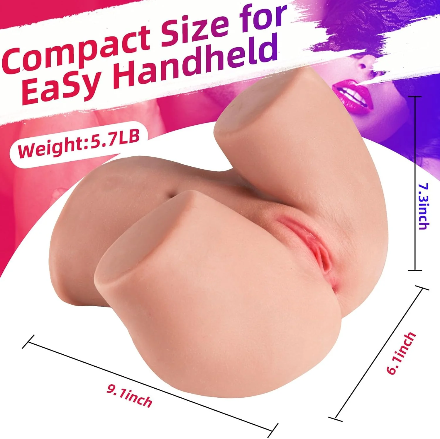LuxeGrip Portable Sex Doll 5.9LB | Dual Channel Stroker Kit - Image 4