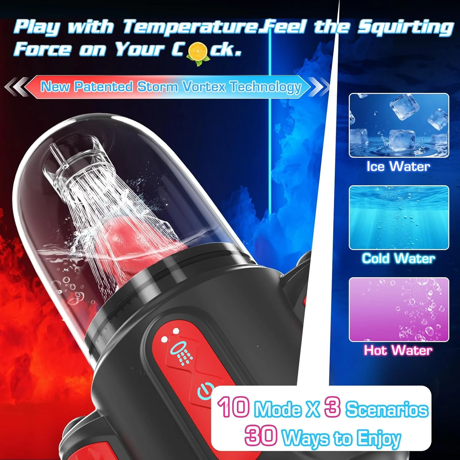 HydroPulse 7-in-1 Water Spray Rotating Suction Male Masturbator - Image 3