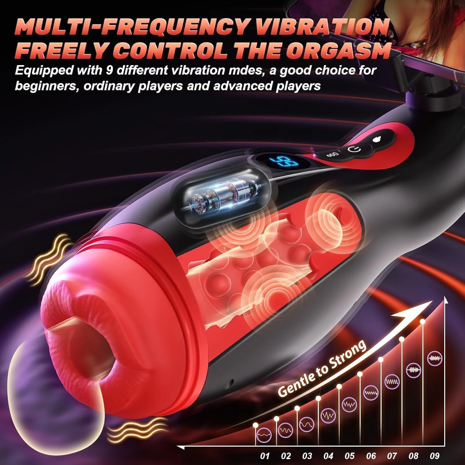 DockSync APP Male Suction Masturbator with Heating & Phone Holder - Image 3