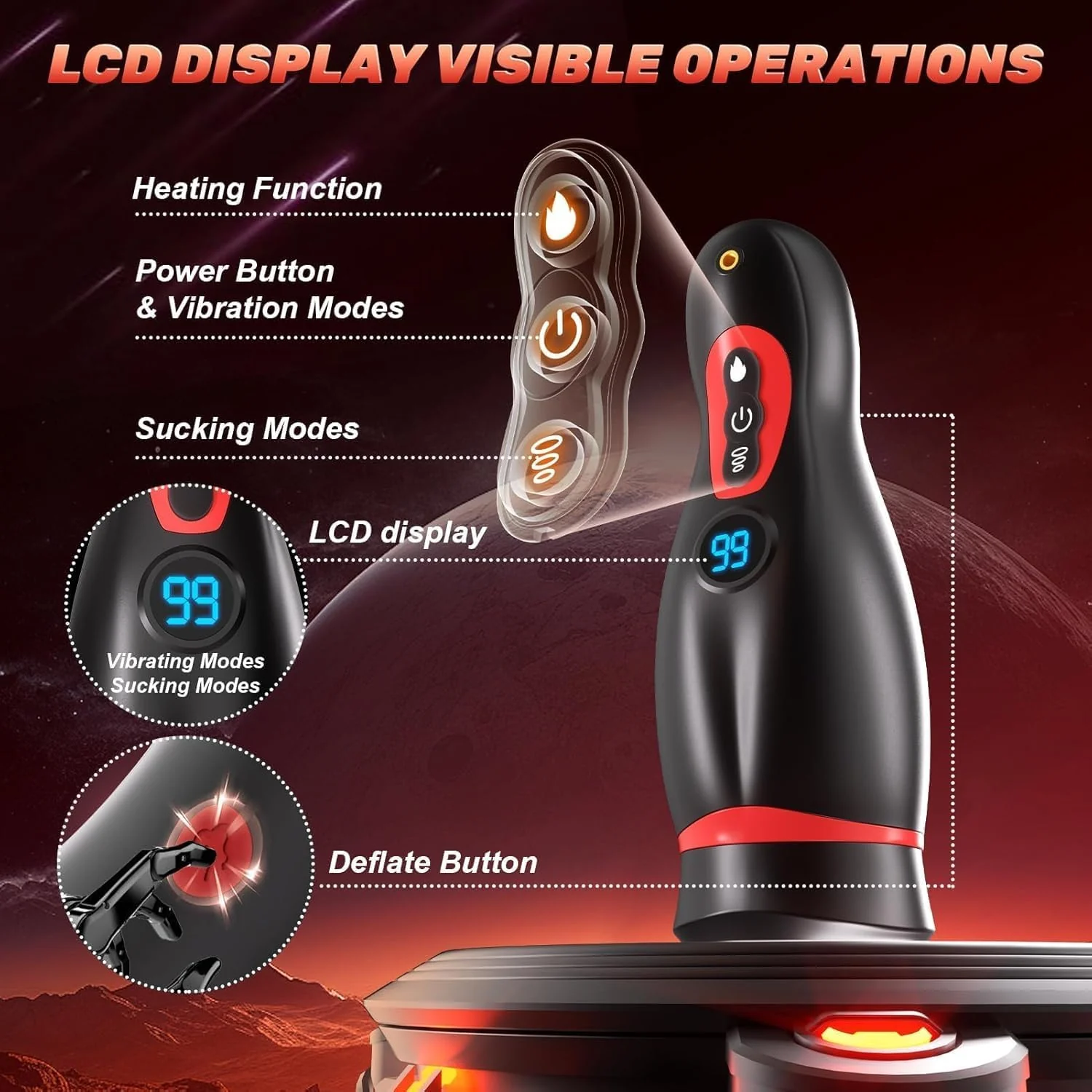 DockSync APP Male Suction Masturbator with Heating & Phone Holder - Image 5