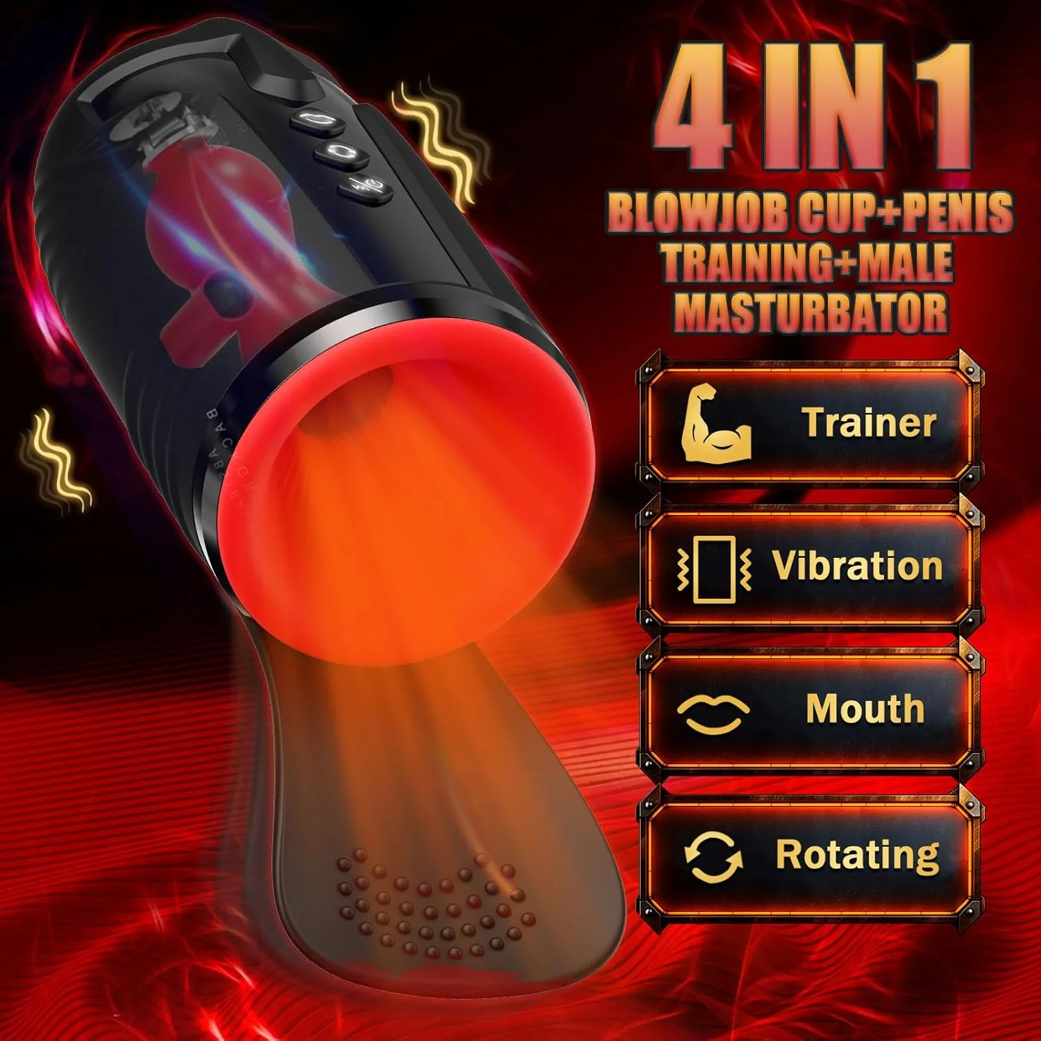 TitanFlow 4-in-1 Male Stroker 10 Modes Pump Trainer - Image 2
