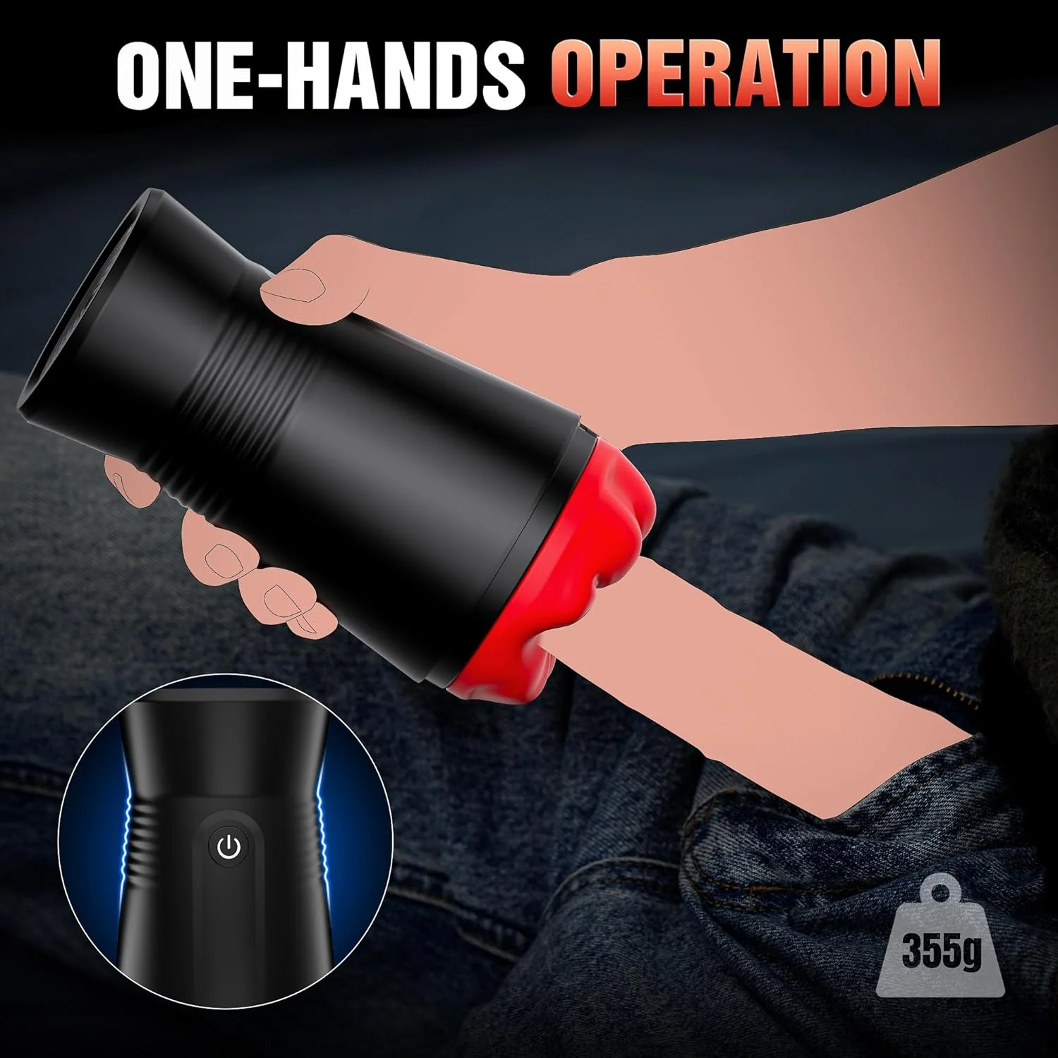 FlexMouth 5-in-1 Male Suction Masturbator 9 Vibration Stroker Cup - Image 7