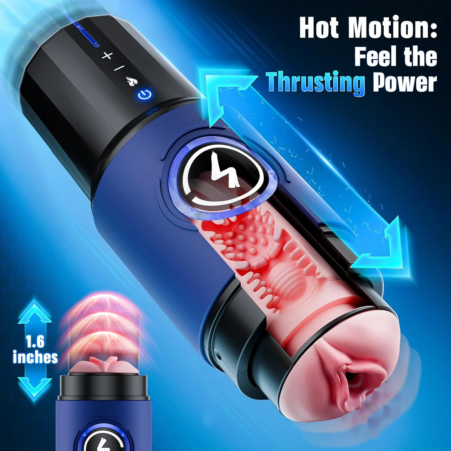 SynchroHeat AI App Thrusting Heated Pocket Pussy Stroker - Image 2
