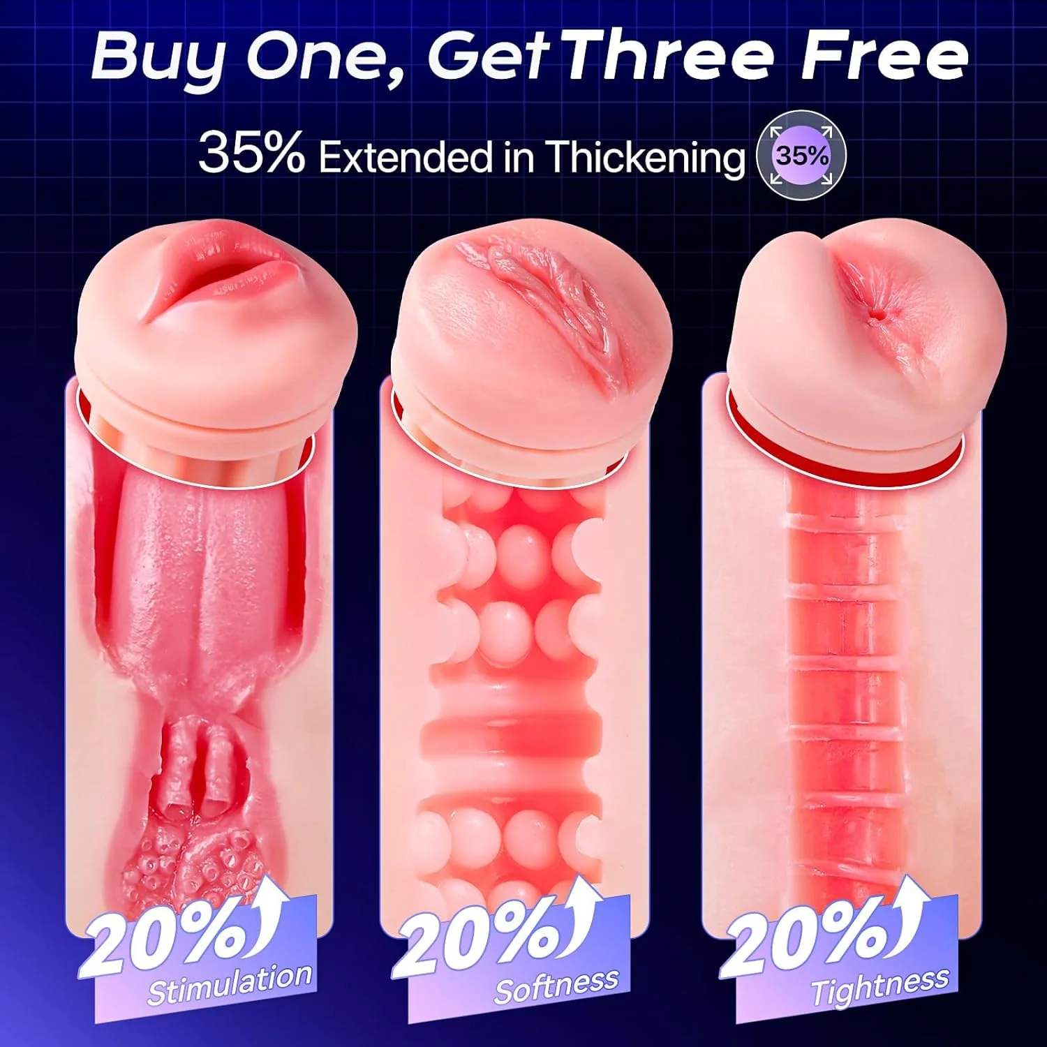 PrismSync AI Sync Pocket Pussy 3 Sleeves 9 Suction 9 Vibration - Image 2
