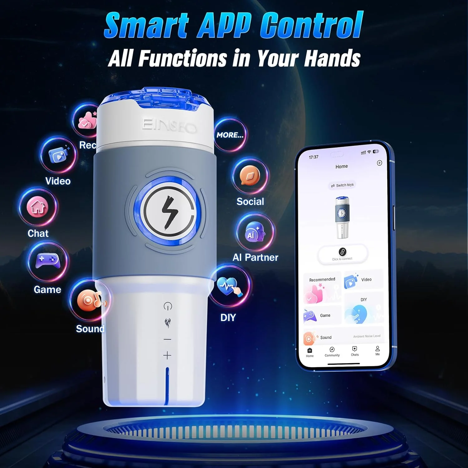 HyperGlide AI App Control Thrusting Heated Pocket Pussy Stroker - Image 3