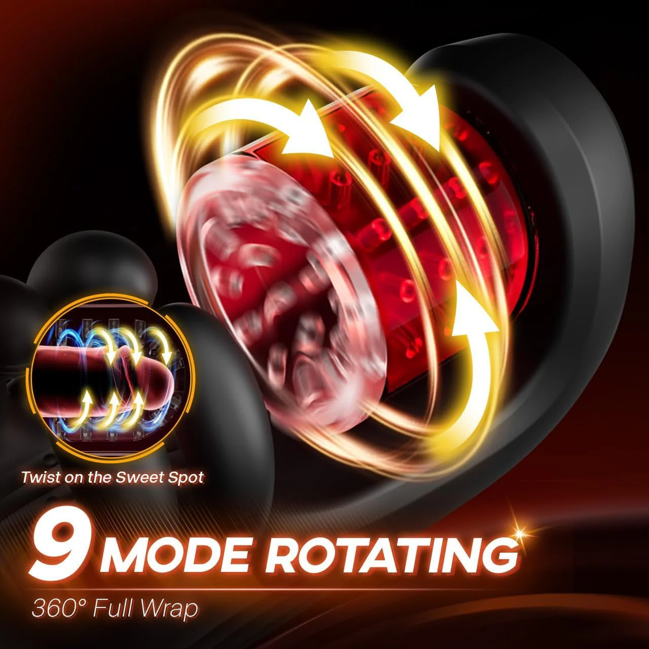 LumiGrip Rotating Male Stroker Trainer 9 Modes LCD - Image 3