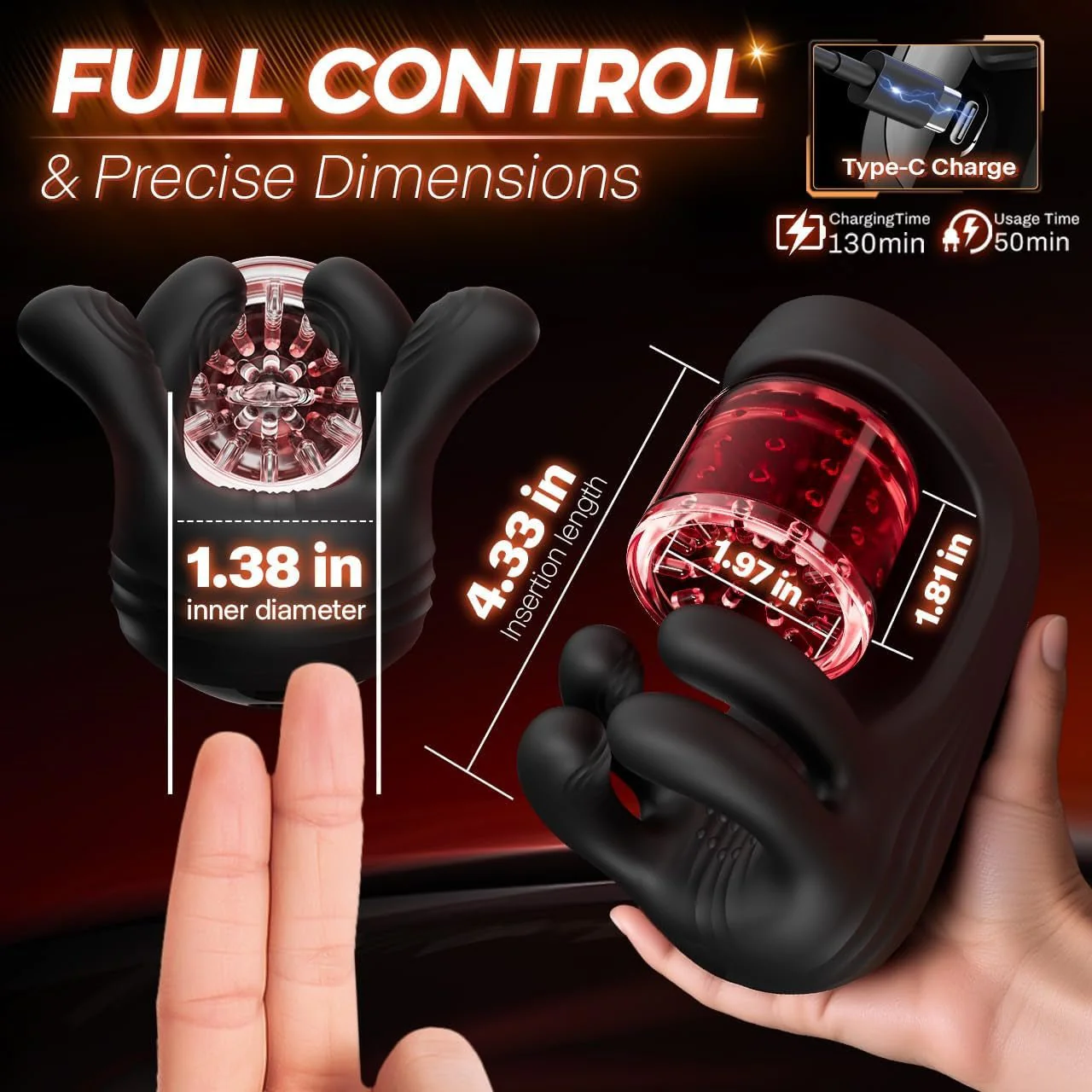 LumiGrip Rotating Male Stroker Trainer 9 Modes LCD - Image 8