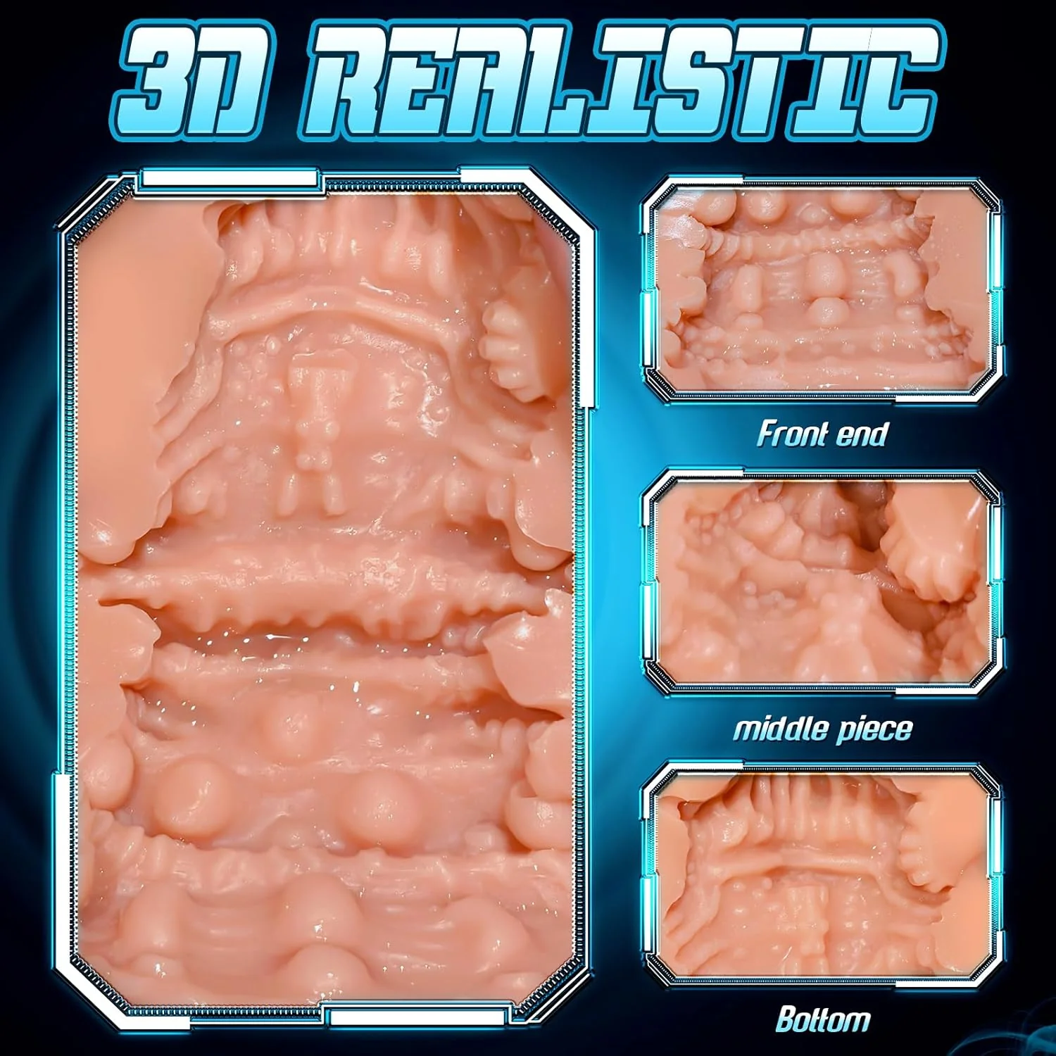 VortexVault Realistic Pocket Pussy 12 Mode Vibrating Stroker - Image 3
