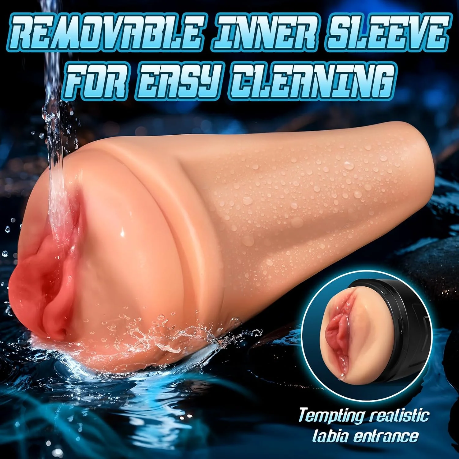 VortexVault Realistic Pocket Pussy 12 Mode Vibrating Stroker - Image 6