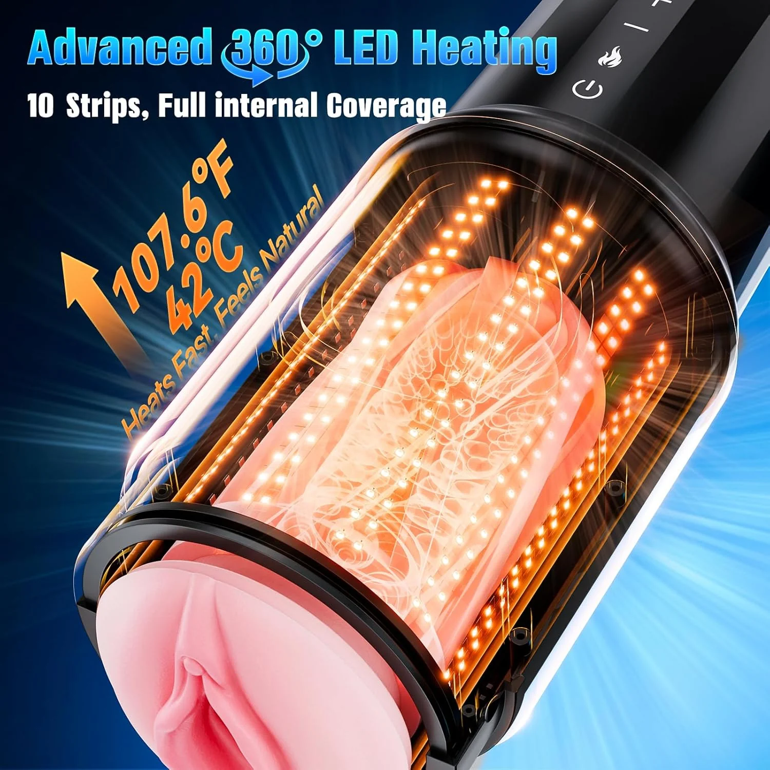 ThermoThrust Thrusting Heated Pocket Pussy 5 Speed Stroker - Image 3