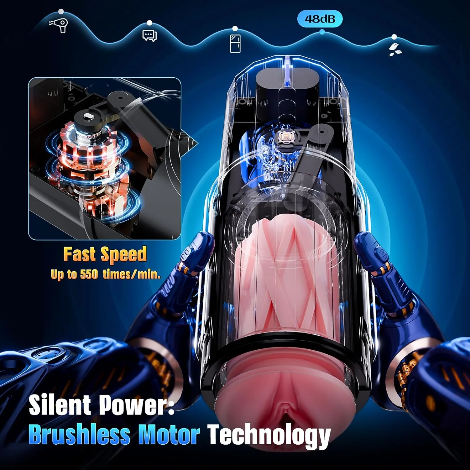 ThermoThrust Thrusting Heated Pocket Pussy 5 Speed Stroker - Image 4