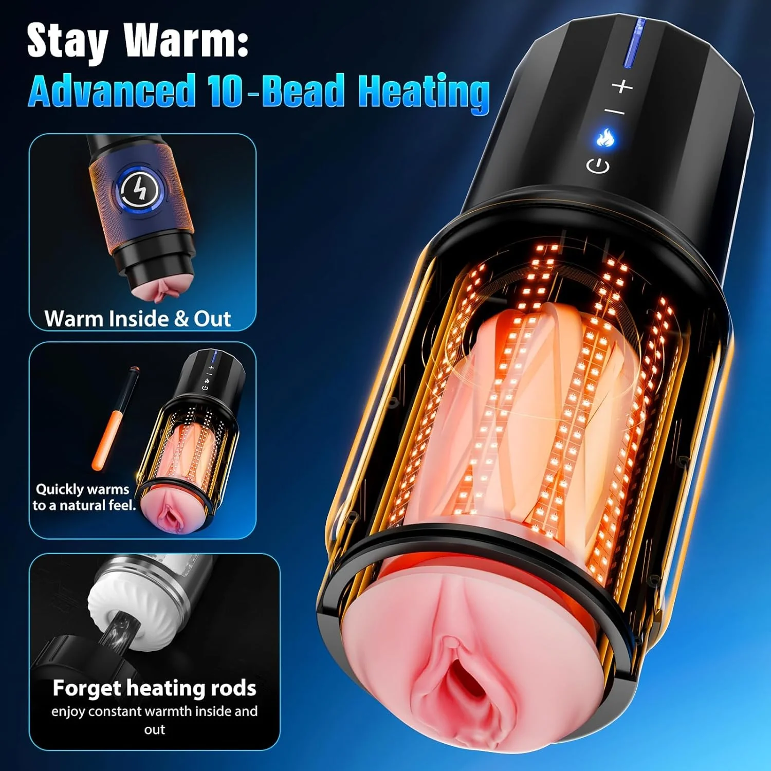 ThermoThrust Thrusting Heated Pocket Pussy 5 Speed Stroker - Image 6