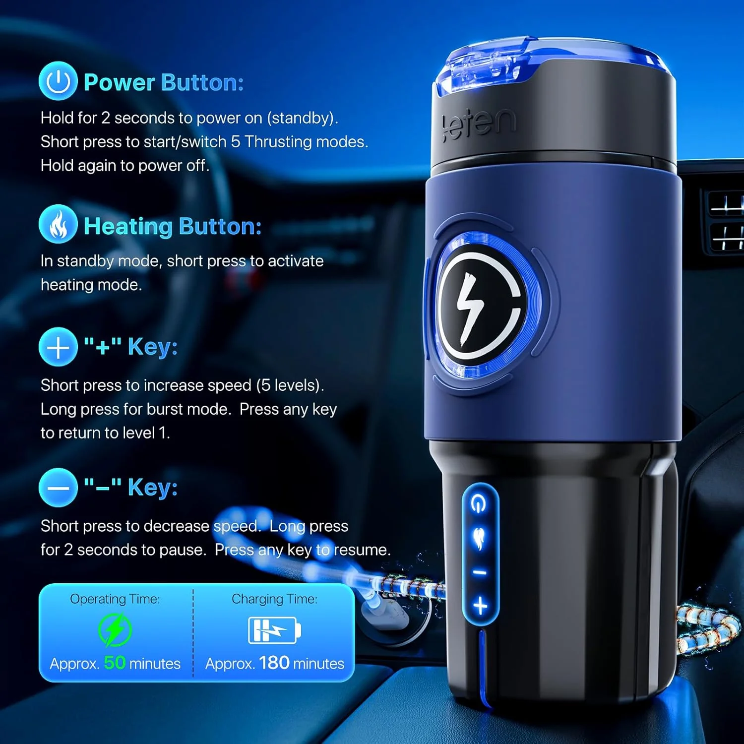 ThermoThrust Thrusting Heated Pocket Pussy 5 Speed Stroker - Image 7