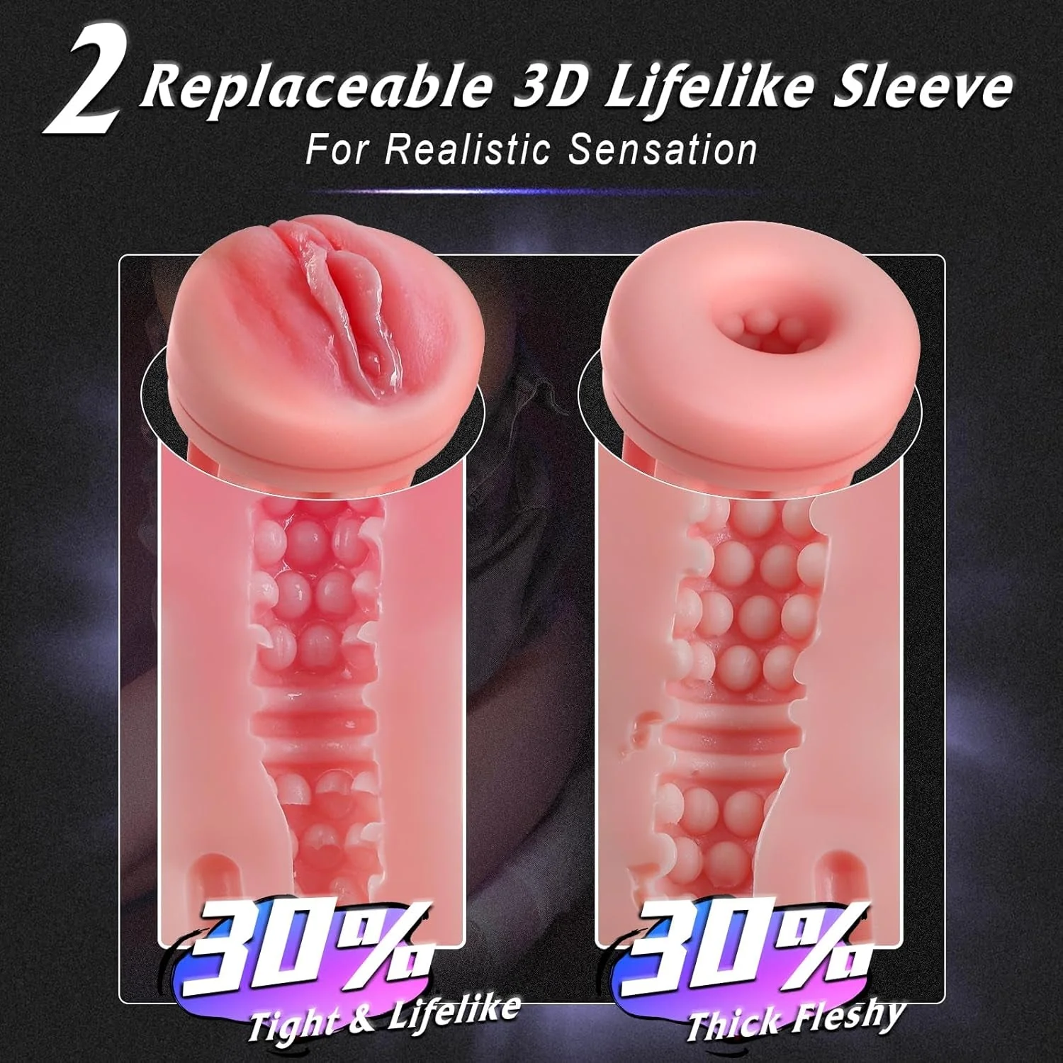 PulseForge Vibrating Penis Pump Stroker with 2 Sleeves - Image 2