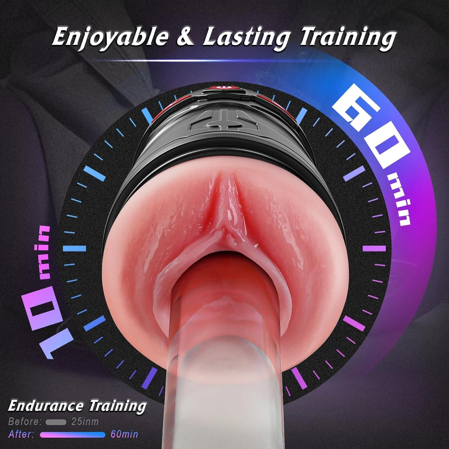 PulseForge Vibrating Penis Pump Stroker with 2 Sleeves - Image 5