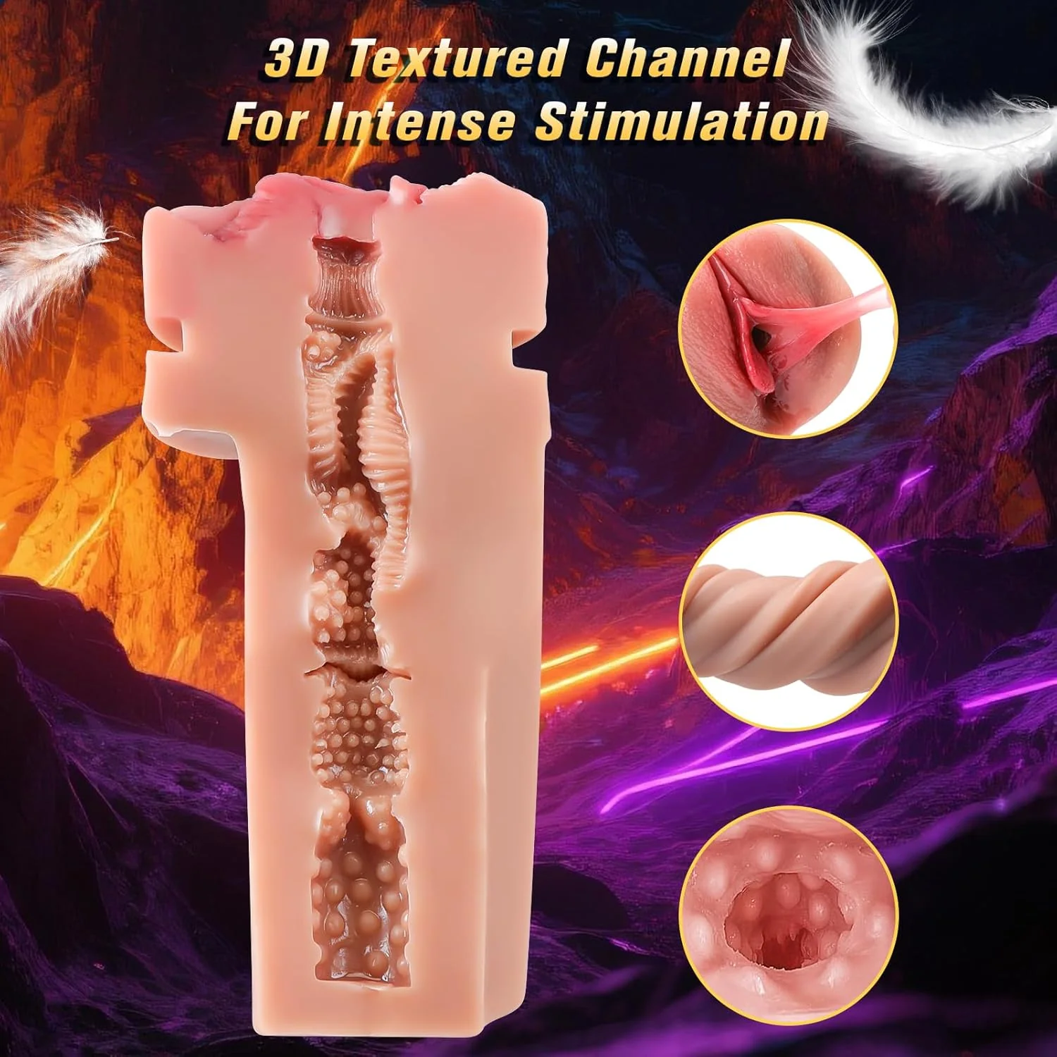 SensaFlow Vibrating Pocket Pussy 5 Suction 9 Vibration Stroker - Image 4