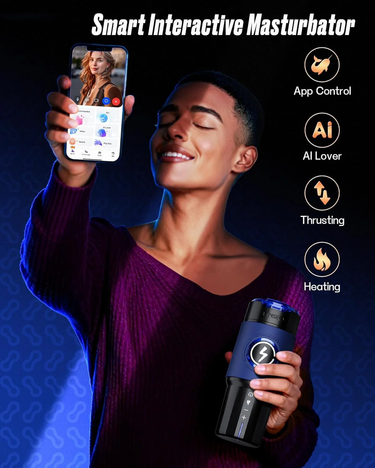 SynthaCore AI App Controlled Thrusting Pocket Pussy 3 Sleeves - Image 4