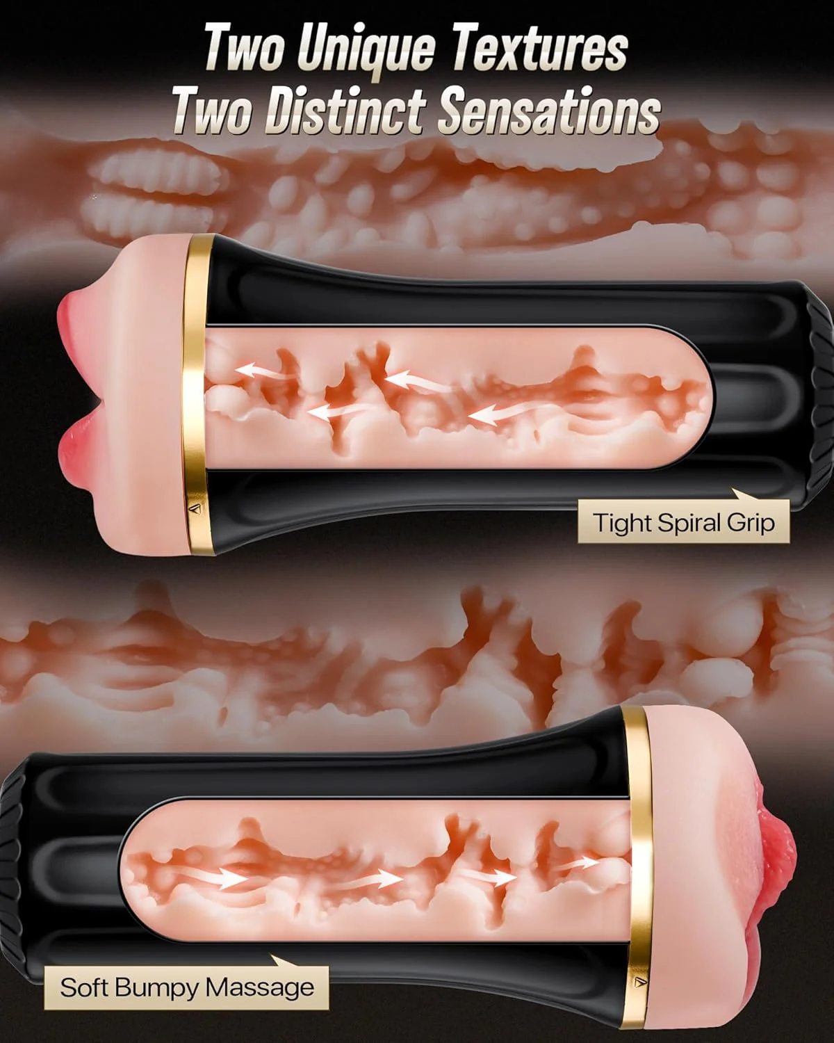 DuoGrip Dual Sleeve Pocket Pussy 7.5" Manual Stroker - Image 4