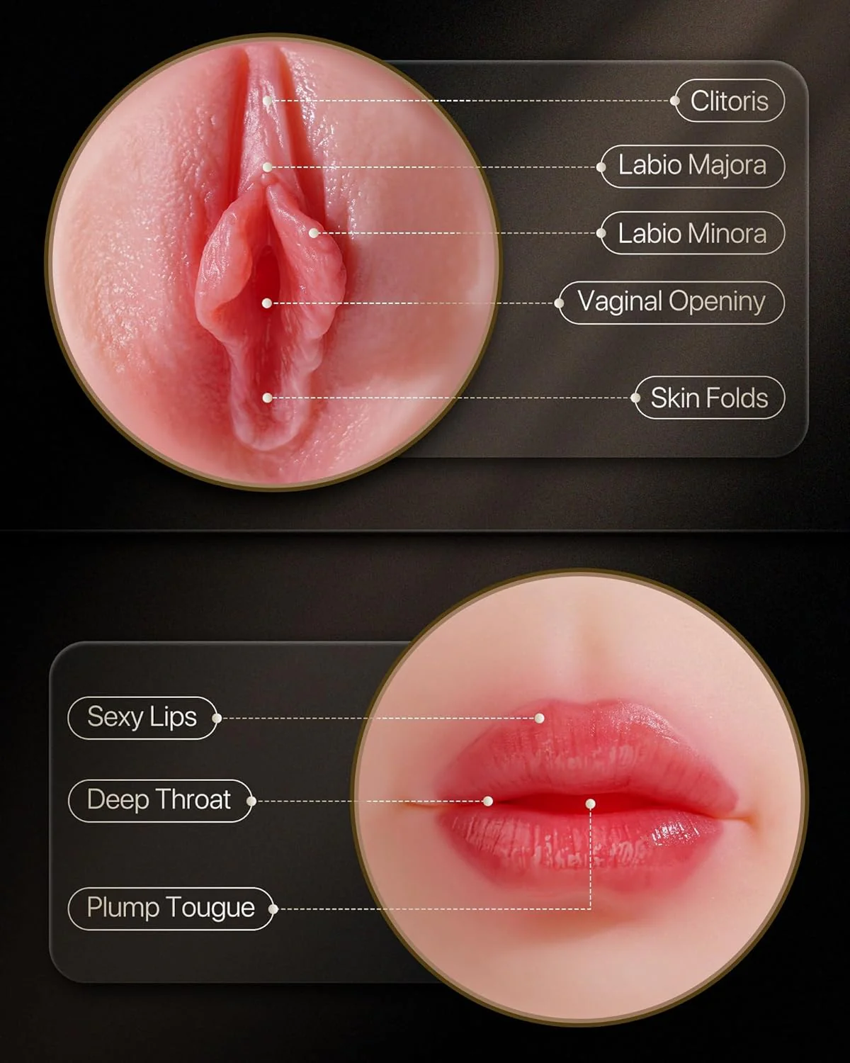 DuoGrip Dual Sleeve Pocket Pussy 7.5" Manual Stroker - Image 5