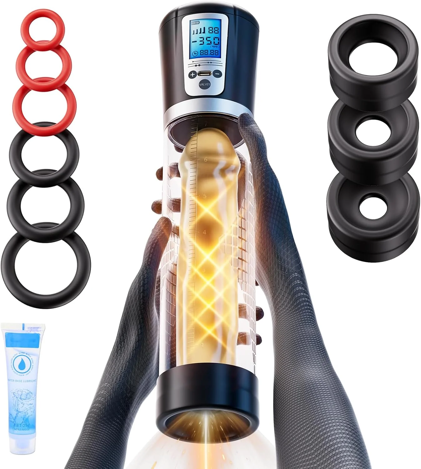 EnduroVac Electric Penis Pump with LED & Rings
