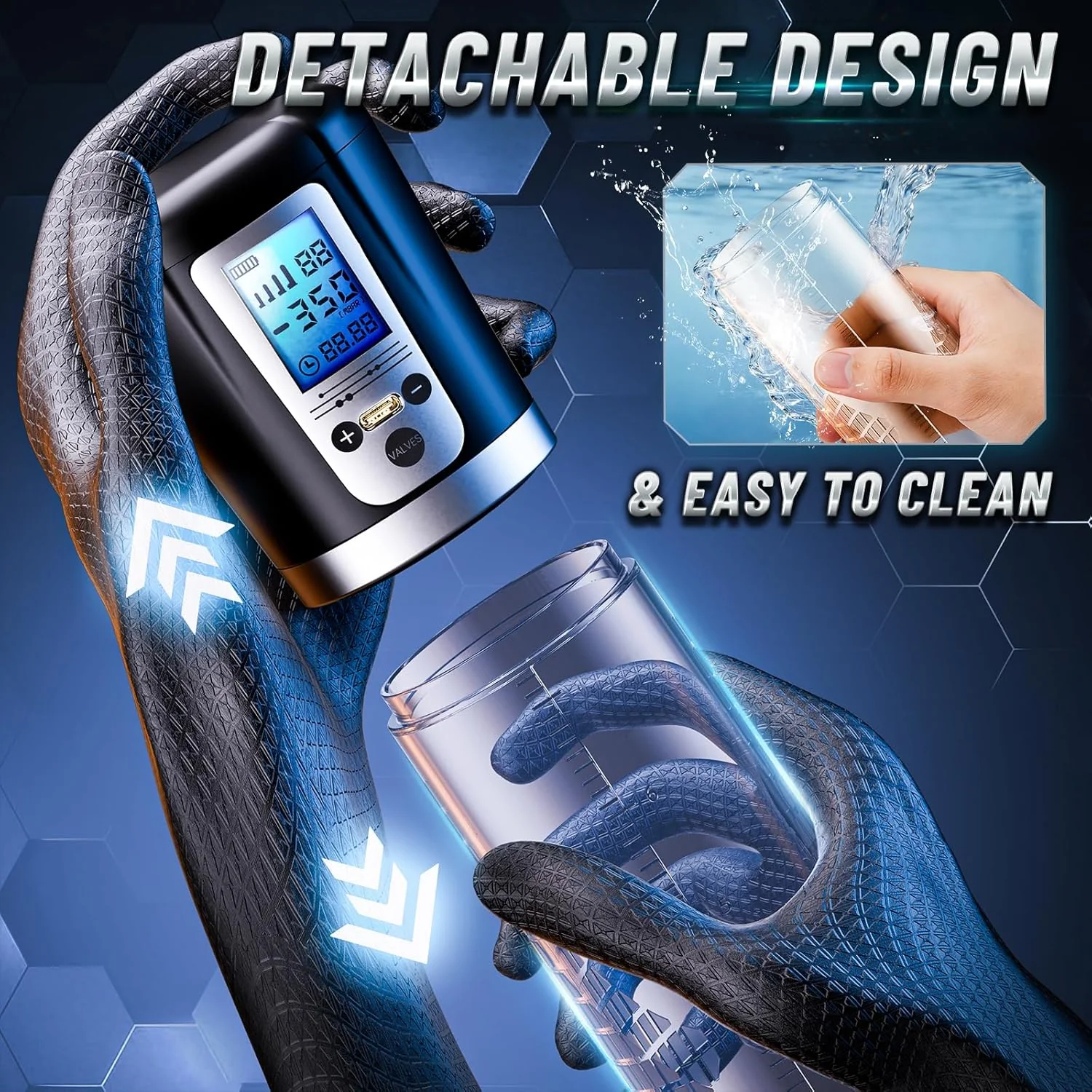 EnduroVac Electric Penis Pump with LED & Rings - Image 5