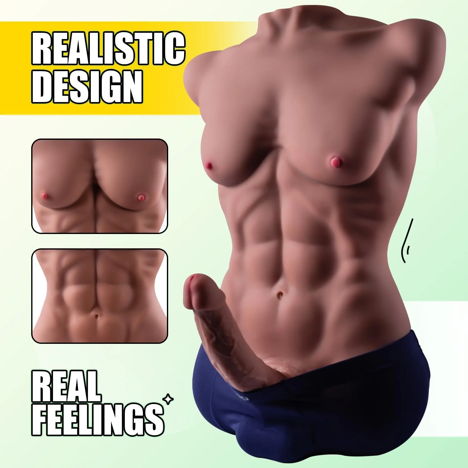 PulseDrive Male Sex Doll Torso with Huge Dildo - Image 5