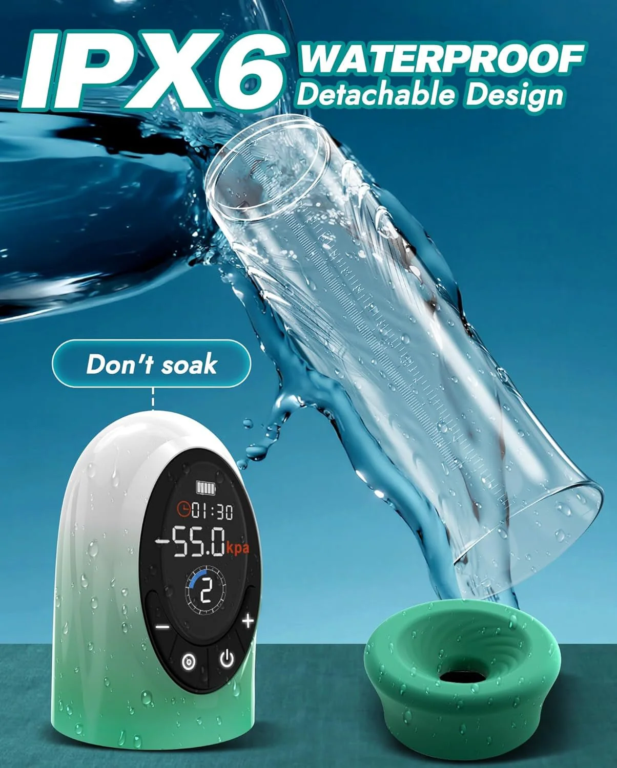AquaFlux Penis Pump 9 Suction 4 Pressure LCD - Image 7