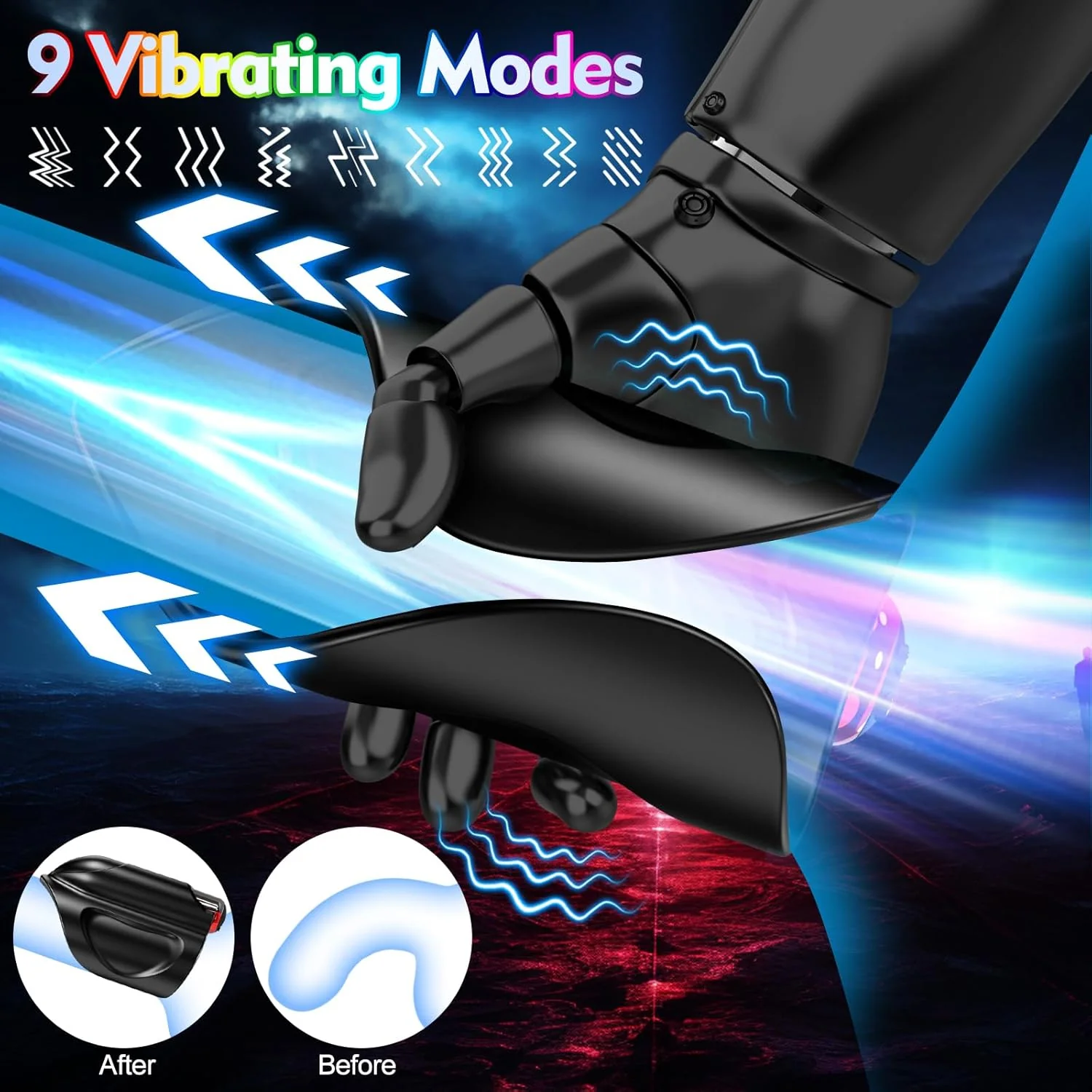FlexRing Open Sleeve Vibrator 9 Modes Bullet Trainer - Image 3