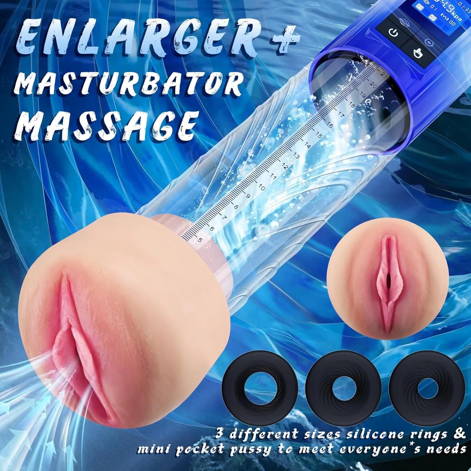UltraCore Electric Penis Pump 6 Suction LCD Display - Image 4