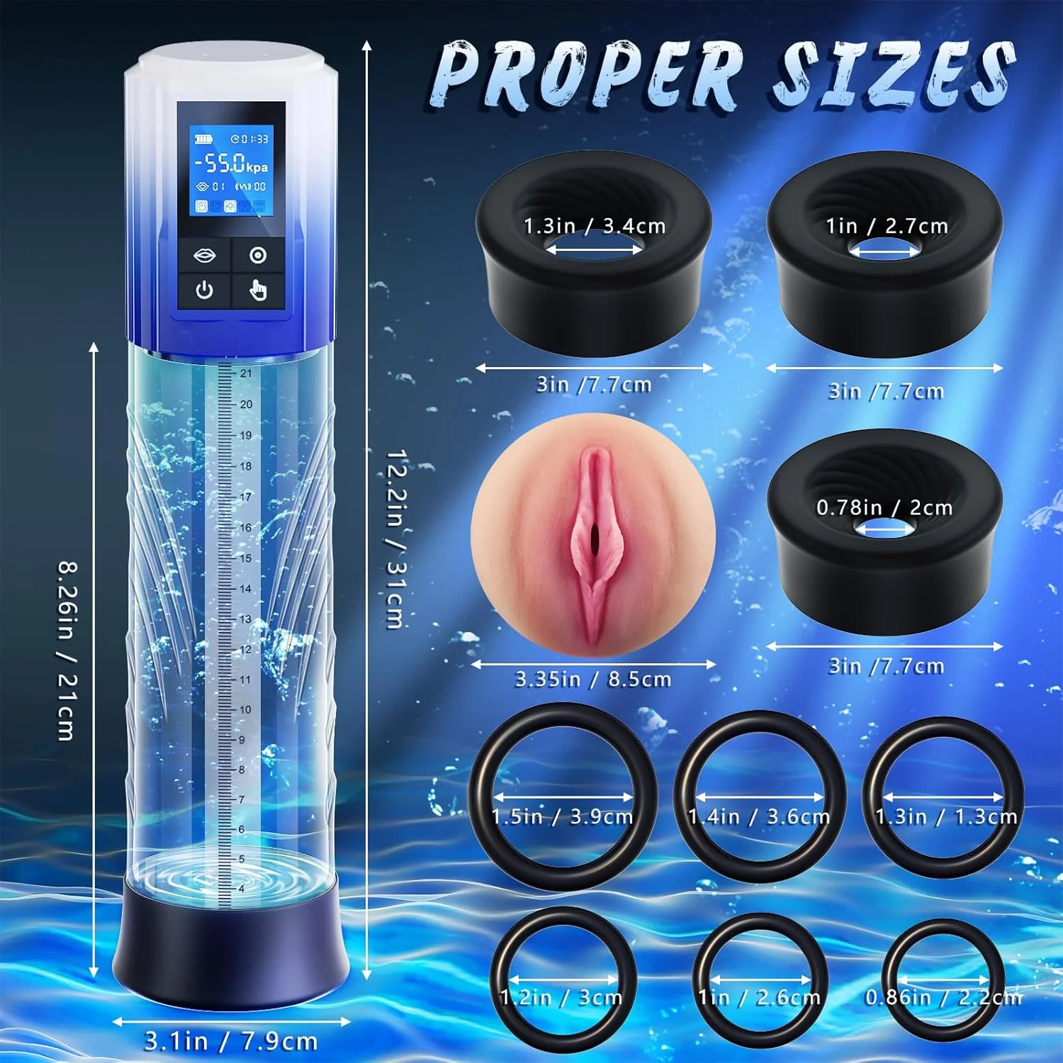 UltraCore Electric Penis Pump 6 Suction LCD Display - Image 6
