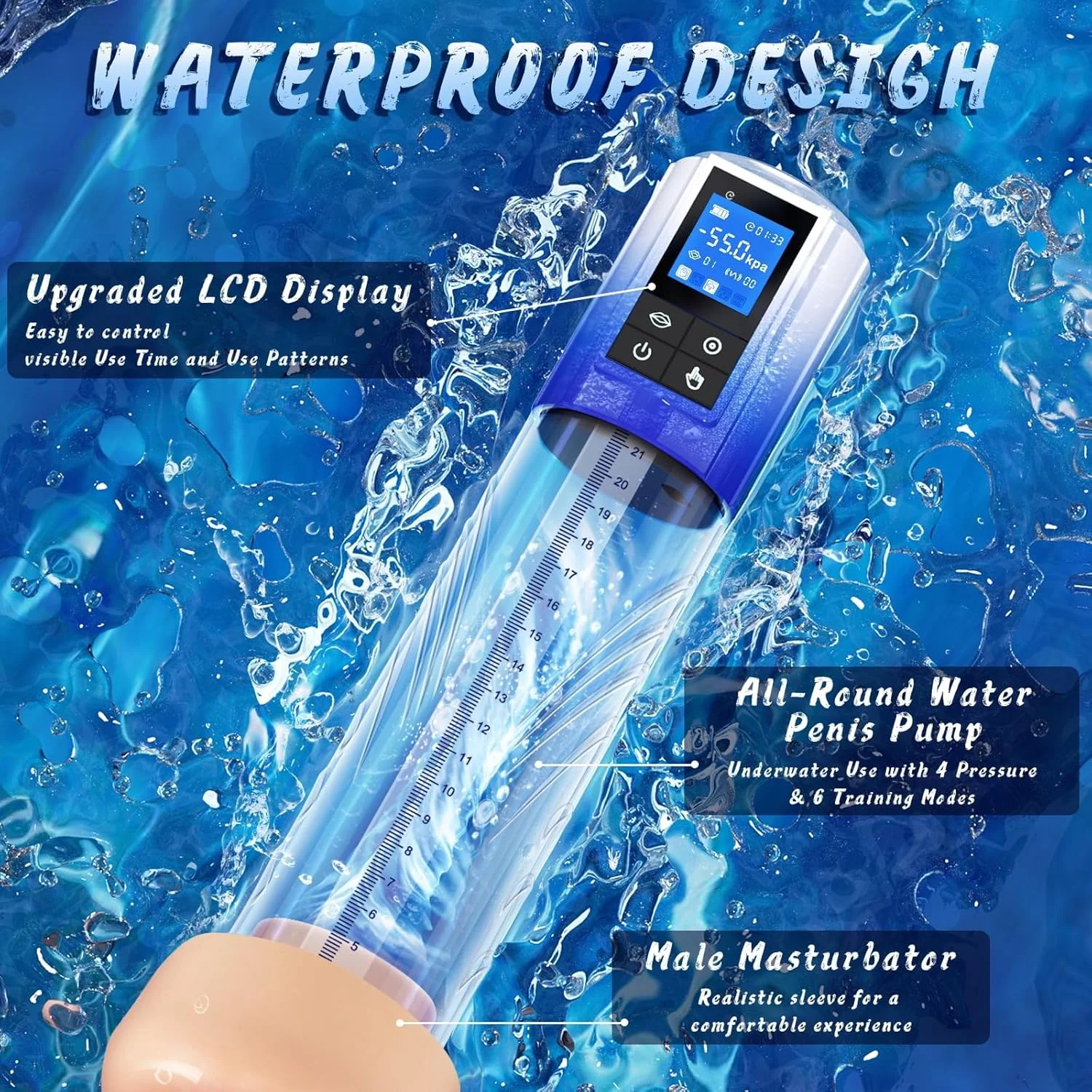UltraCore Electric Penis Pump 6 Suction LCD Display - Image 7