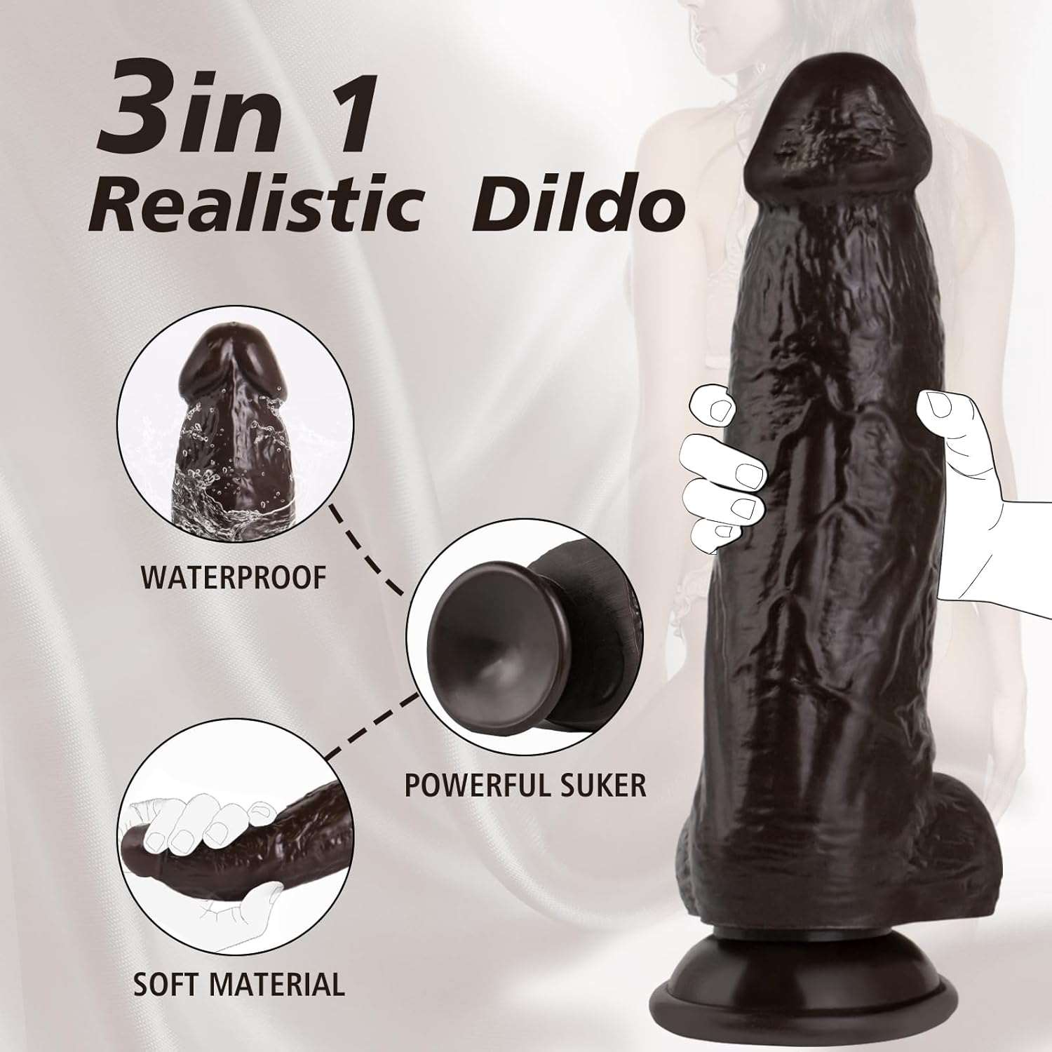 WideReach Thick Ebony Dildo Strap-On - Image 4