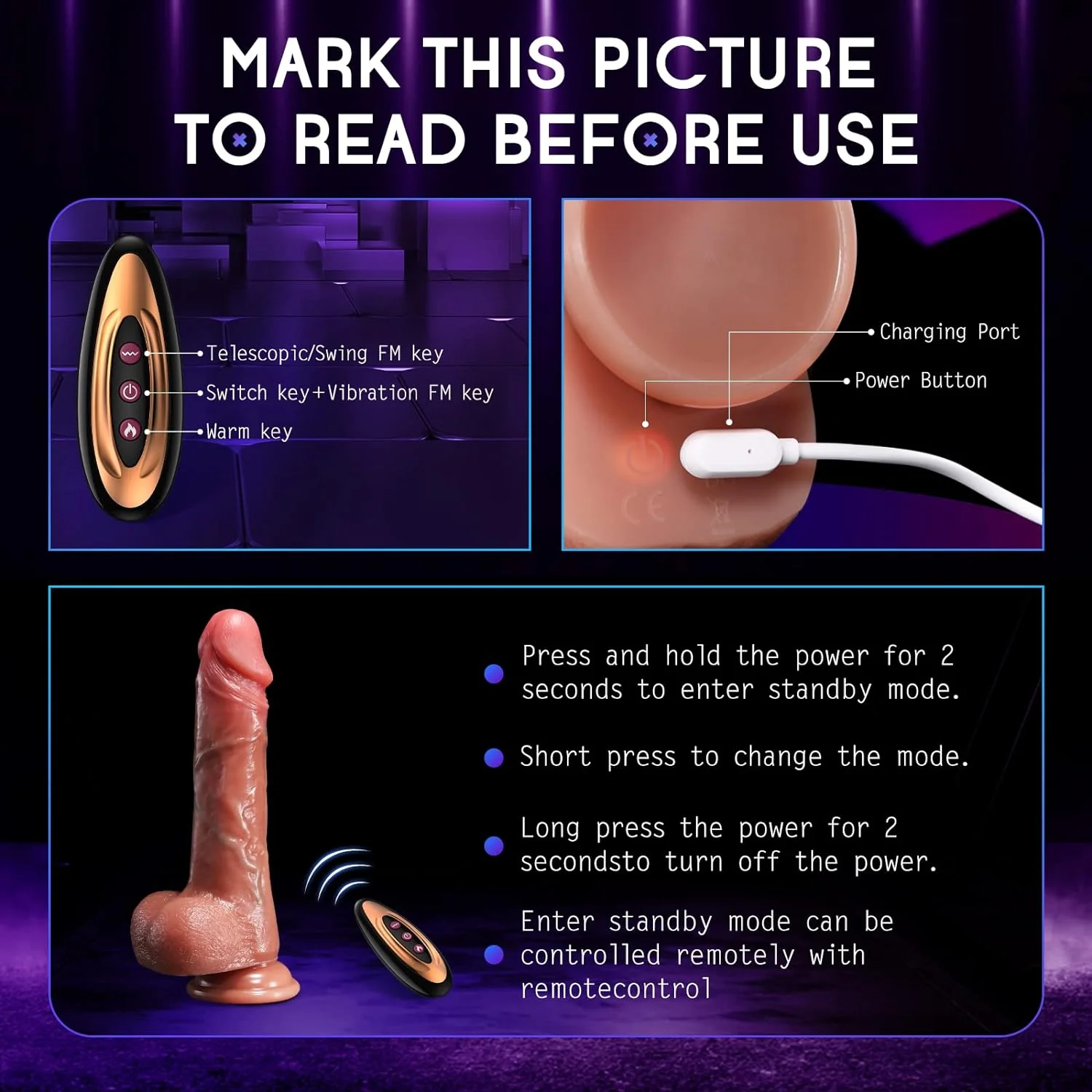 Intense Orgasm Thrusting Dildo Vibrator - Image 6