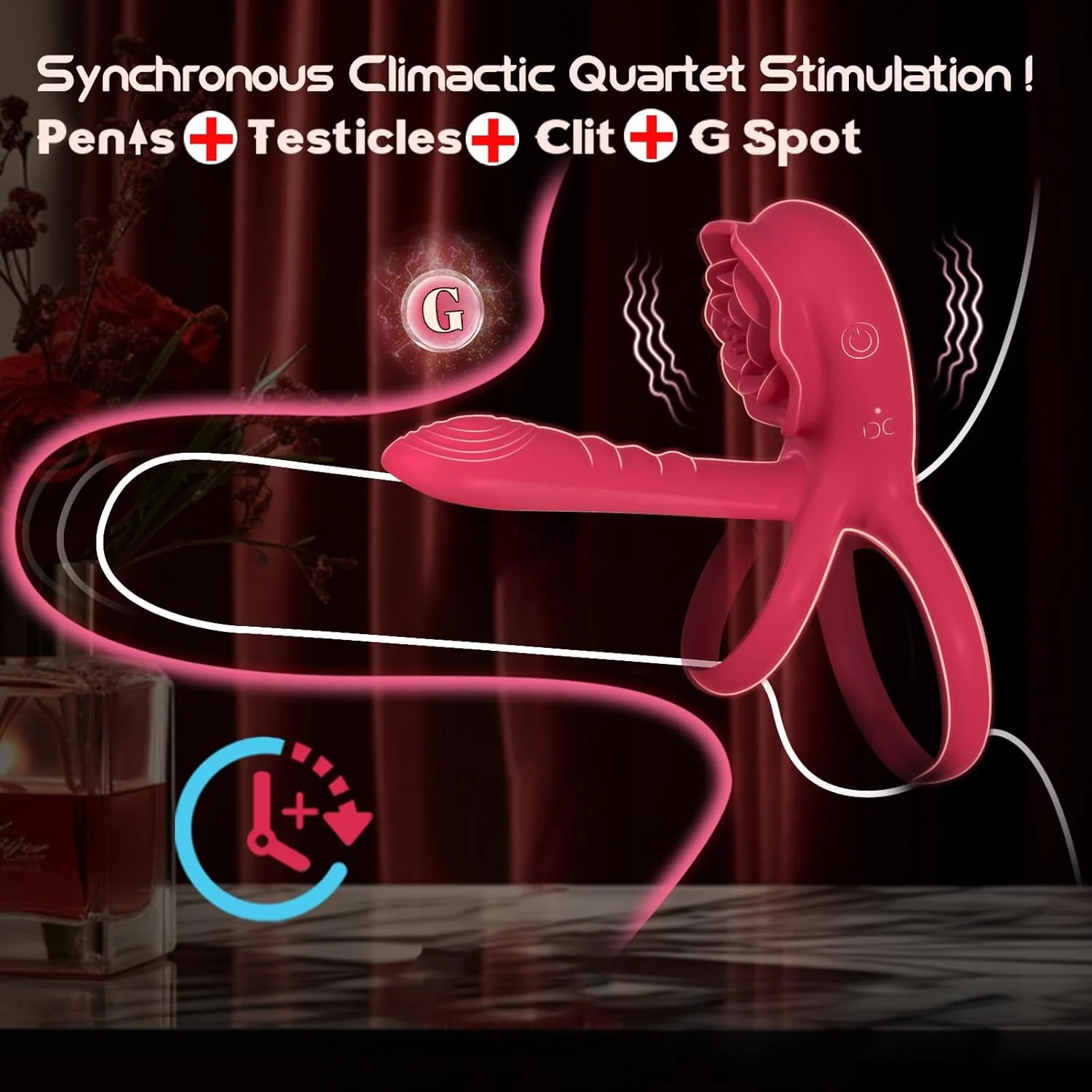 MechaGlide Vibrating Cock Ring Clitoral Stimulator - Image 2