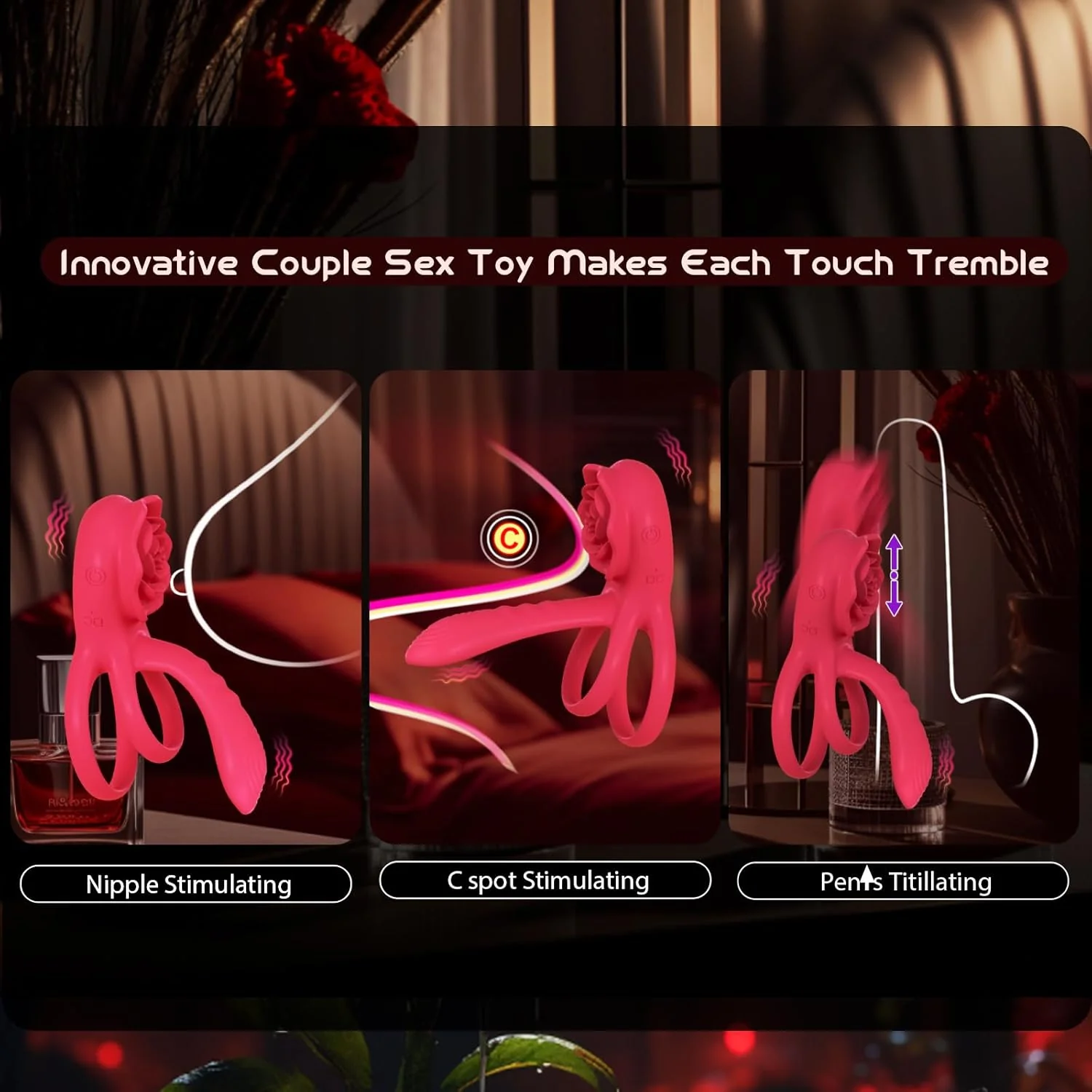 MechaGlide Vibrating Cock Ring Clitoral Stimulator - Image 5