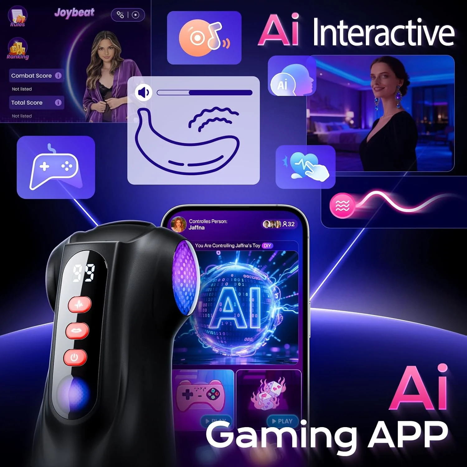 SynapseX AI Pocket Pussy 3 Sleeves Vibrating Stroker - Image 5