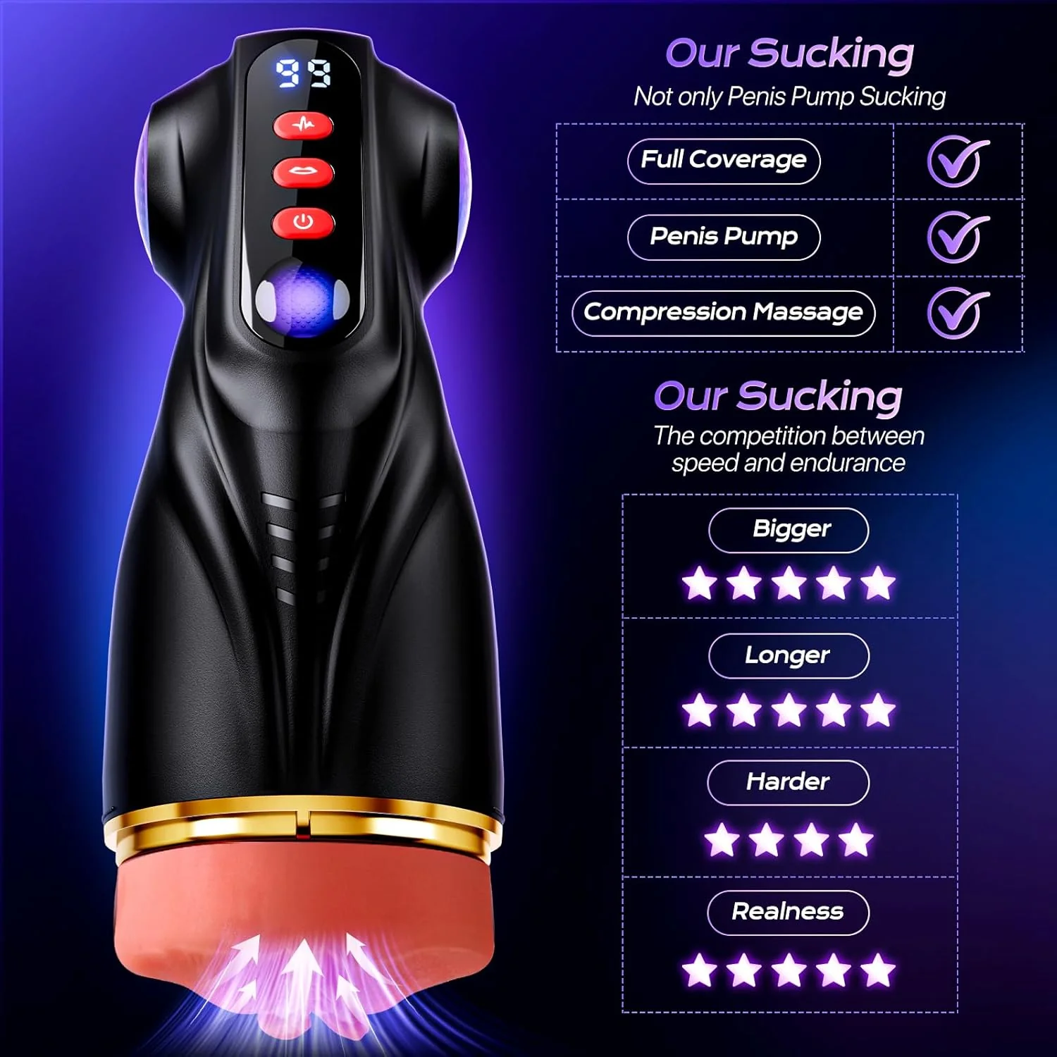 SynapseX AI Pocket Pussy 3 Sleeves Vibrating Stroker - Image 9